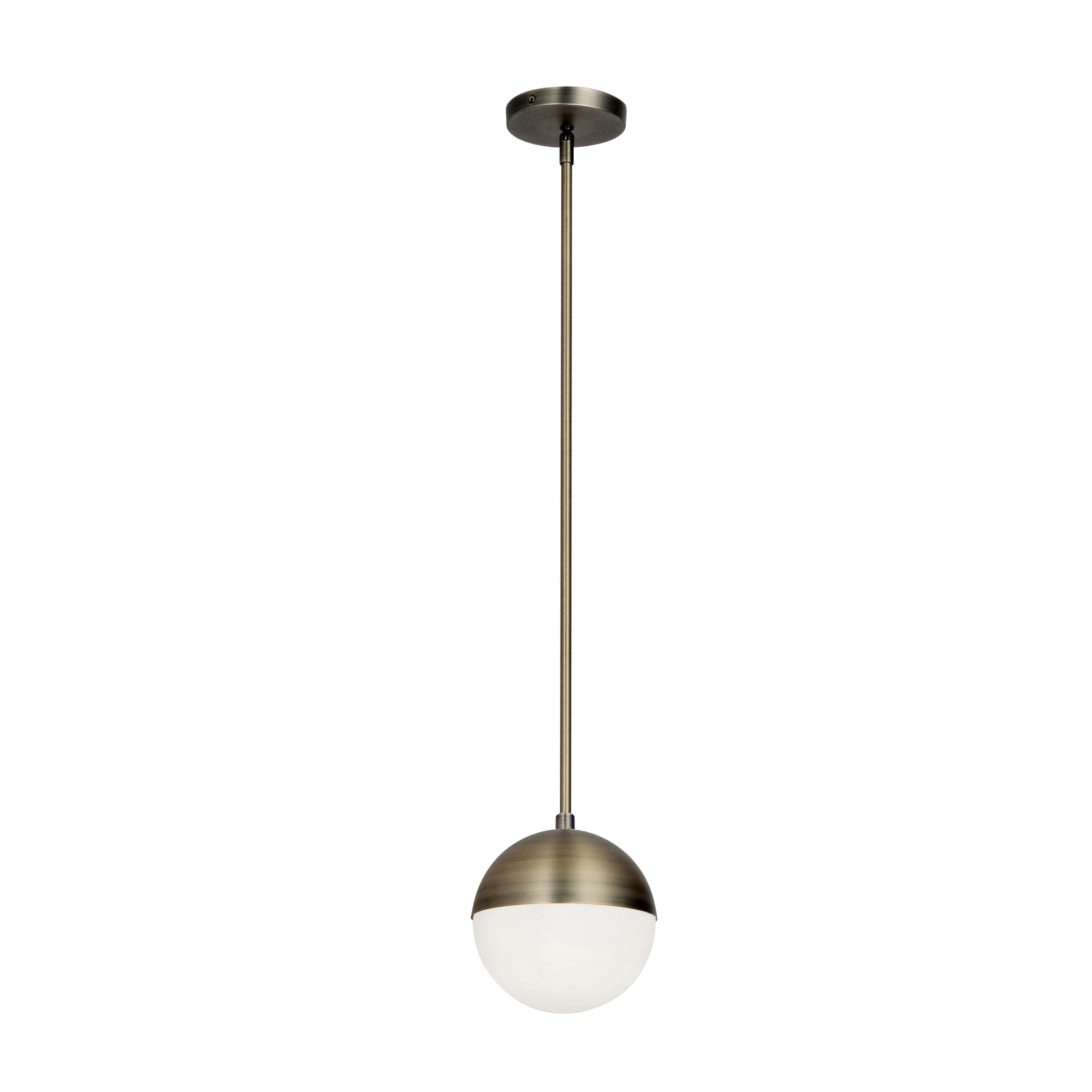 Dainolite Dayana - DAY-71P-AB - 1 Light Pendant, Antique Brass Finish with White Glass - Antique Brass