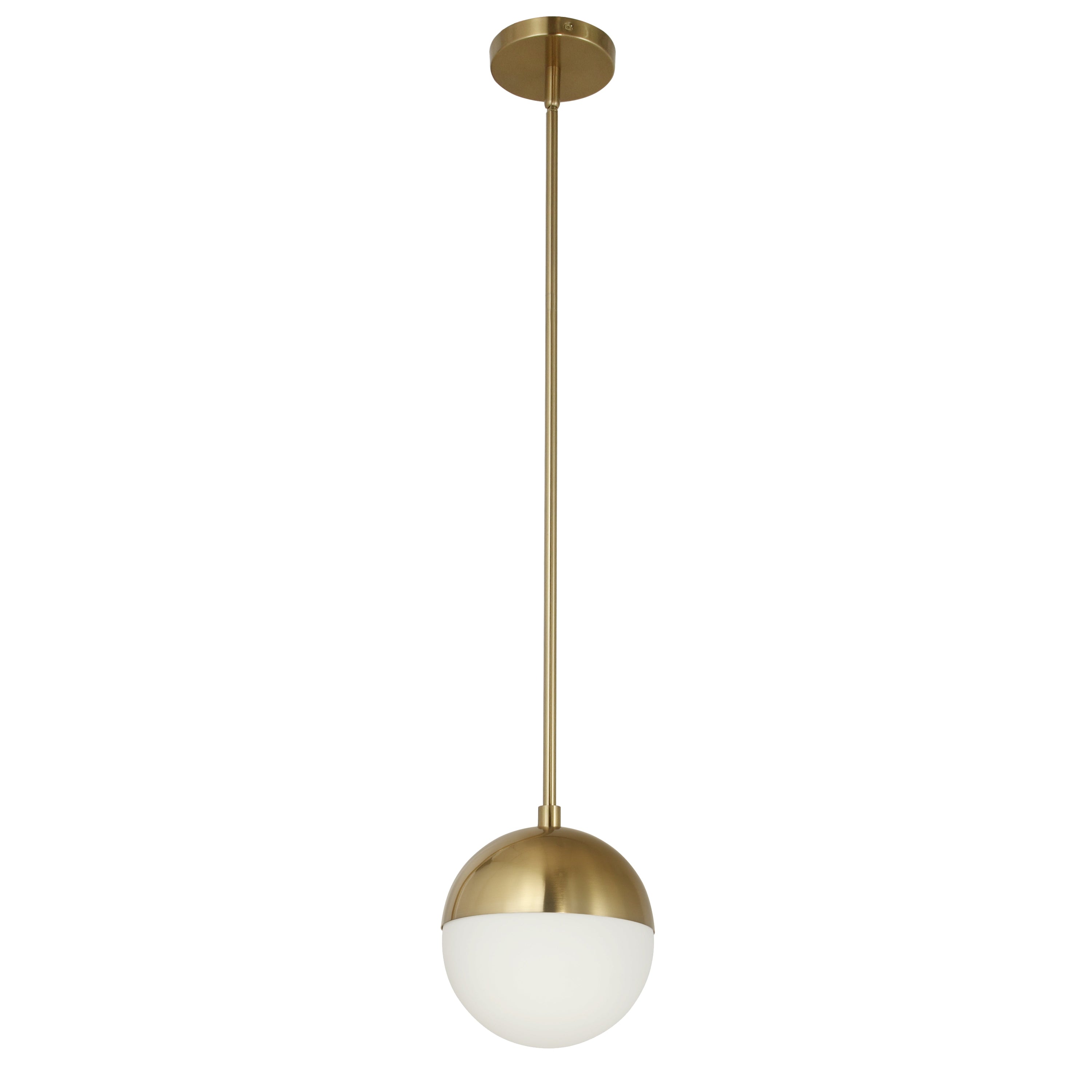 Dainolite Dayana - DAY-71P-AGB - 1 Light Pendant, Aged Brass w/White Opal Glass - Aged Brass