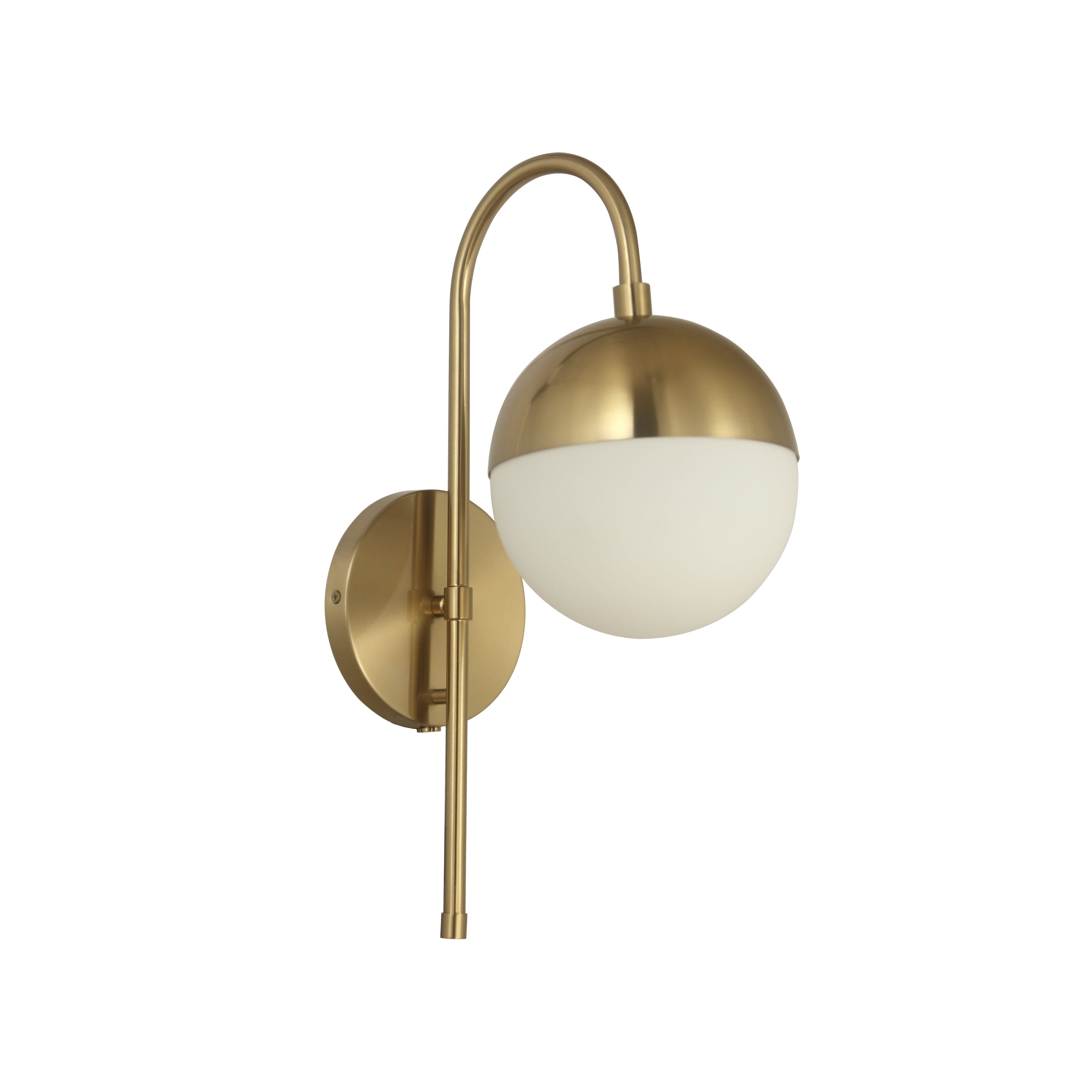 Dainolite Dayana - DAY-71W-AGB - 1 Light Sconce Aged Brass w/ White Opal Glass Hardwire + Plug-In - Aged Brass