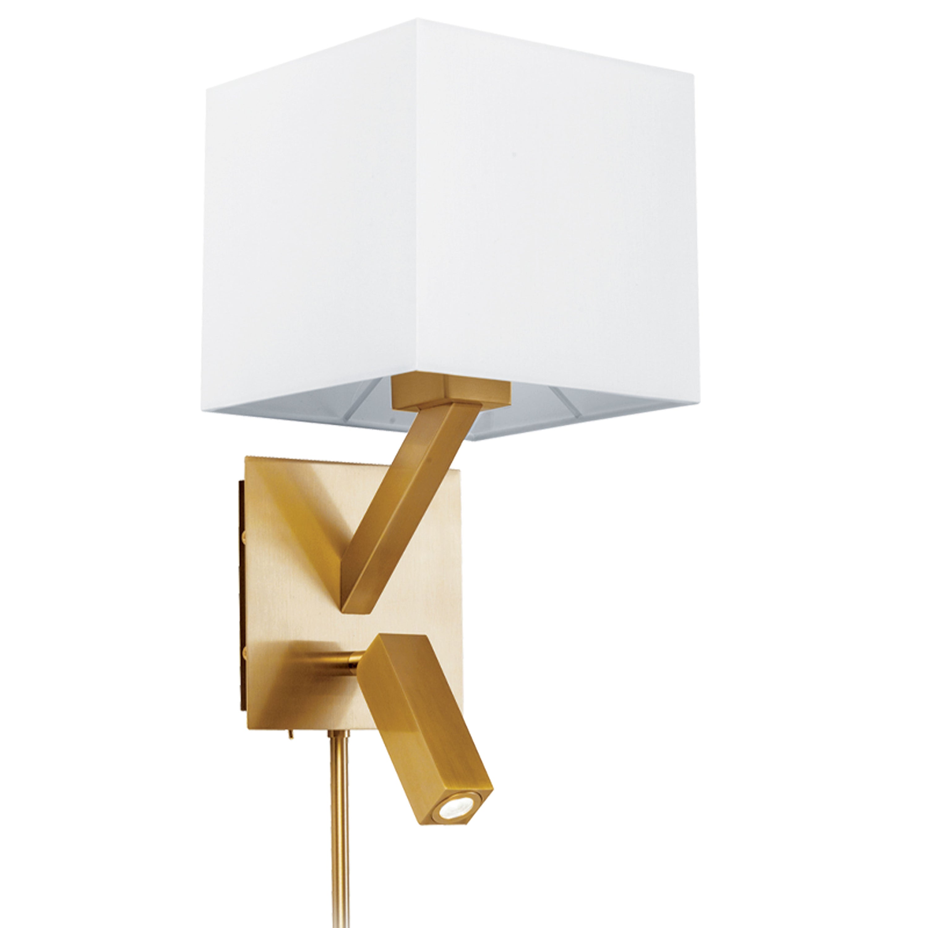 Dainolite Contemporary - DLED496-AGB - 2 Light Wall Sconce Aged Brass w/Reading Lamp - Aged Brass