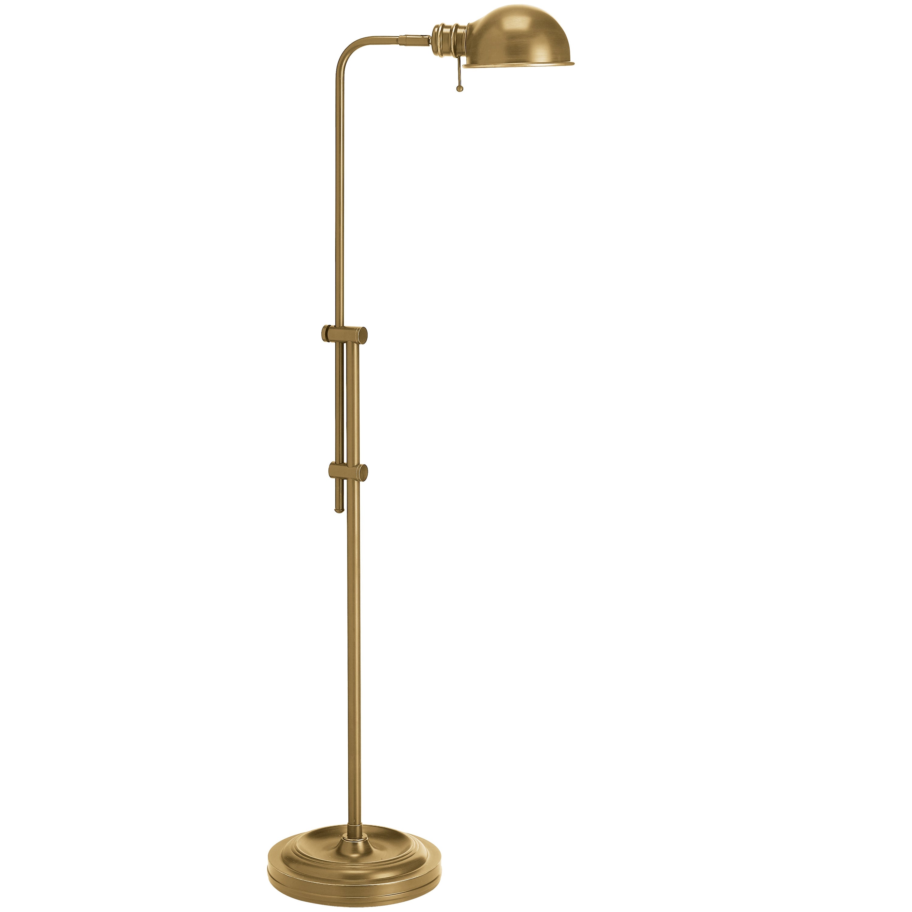 Dainolite Fedora - DM1958F-AGB - 1 Light Adjustable Pharmacy Floor Lamp, Aged Brass - Aged Brass