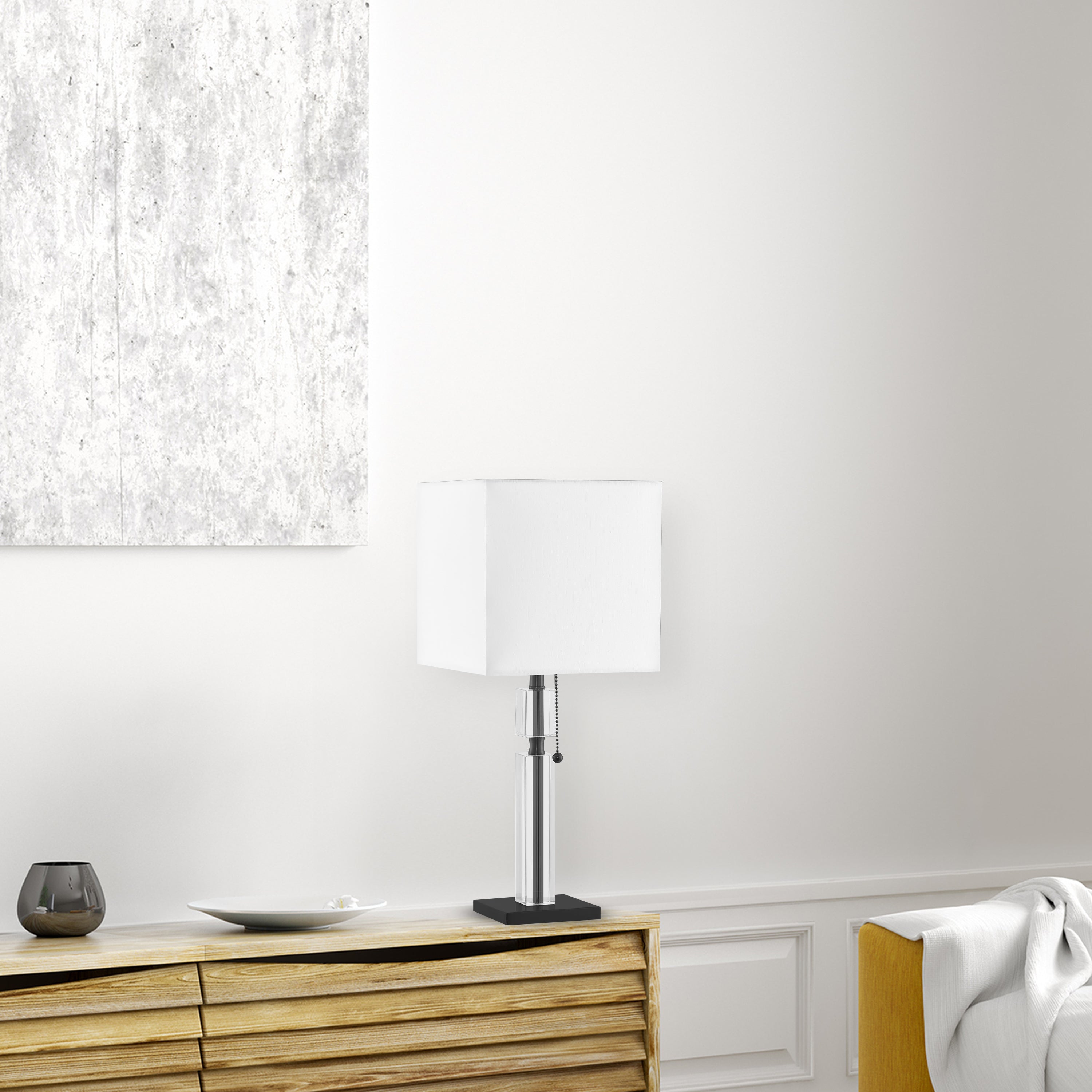 Dainolite Fernanda - DM231-MB - 1 Light Table Lamp Matte Black with White Shade - Matte Black