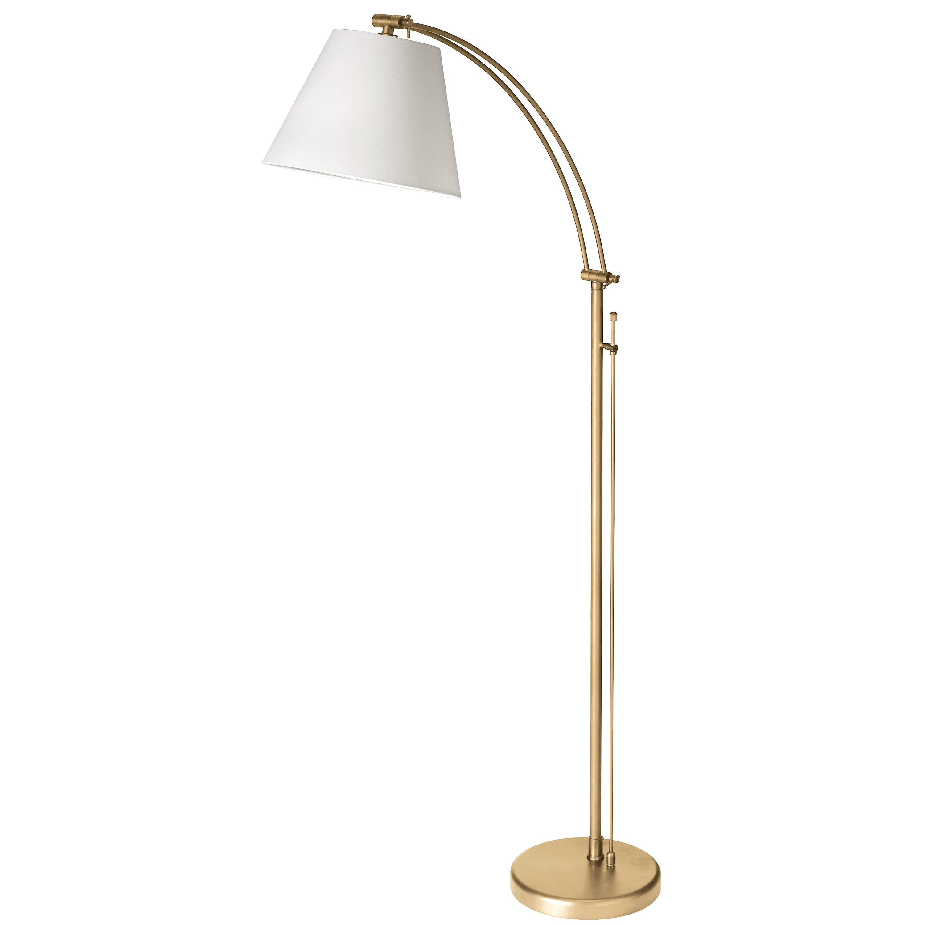 Dainolite Felix - DM2578-F-AGB - 1 Light Adjustable Floor Lamp, Aged Brass with White Shade - Aged Brass