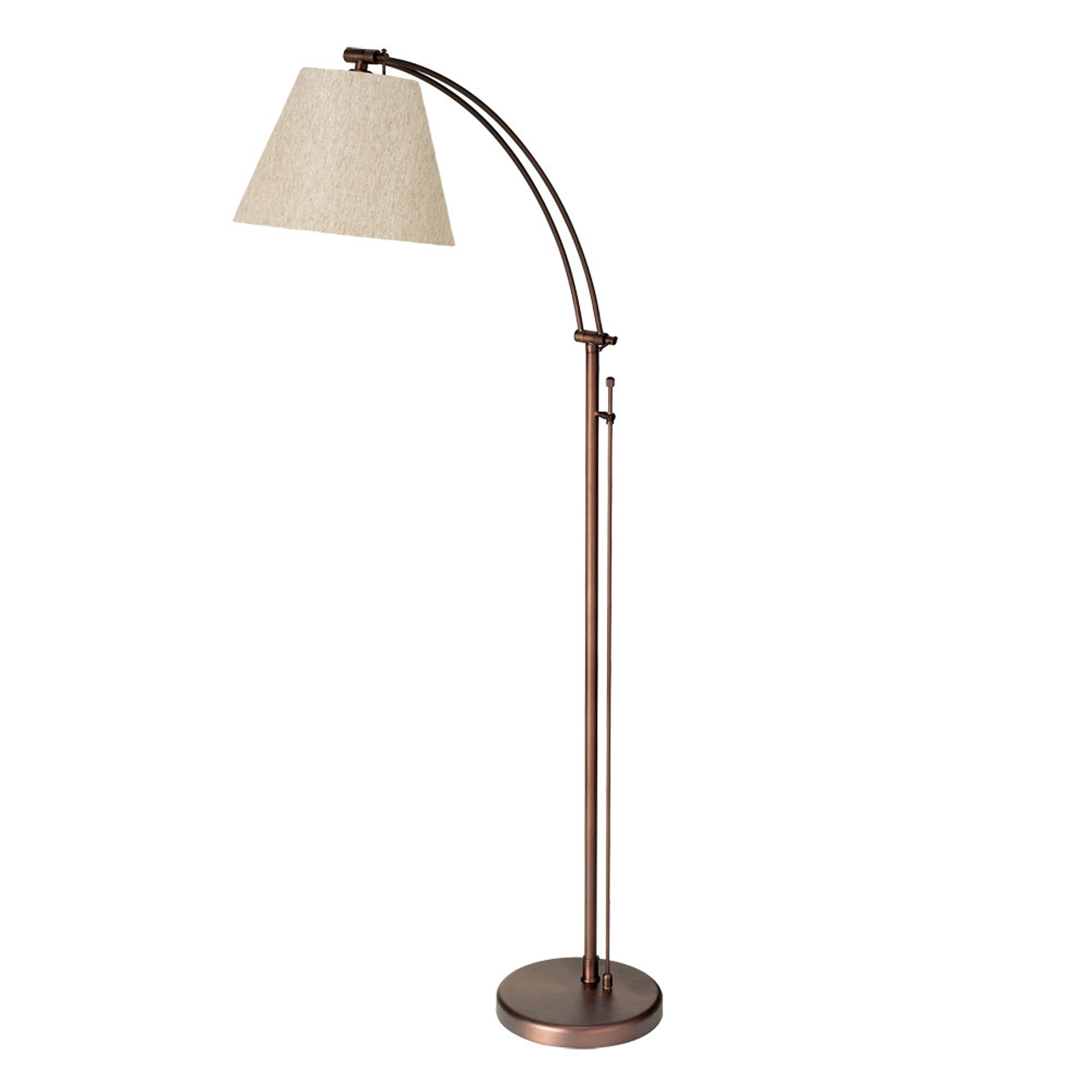 Dainolite Modern - DM2578-F-OBB - Adjustable Floor Lamp, Oil Brushed Bronze, Flax Empire Shade, Rotary Dimmer Switch - Oil Brushed Bronze