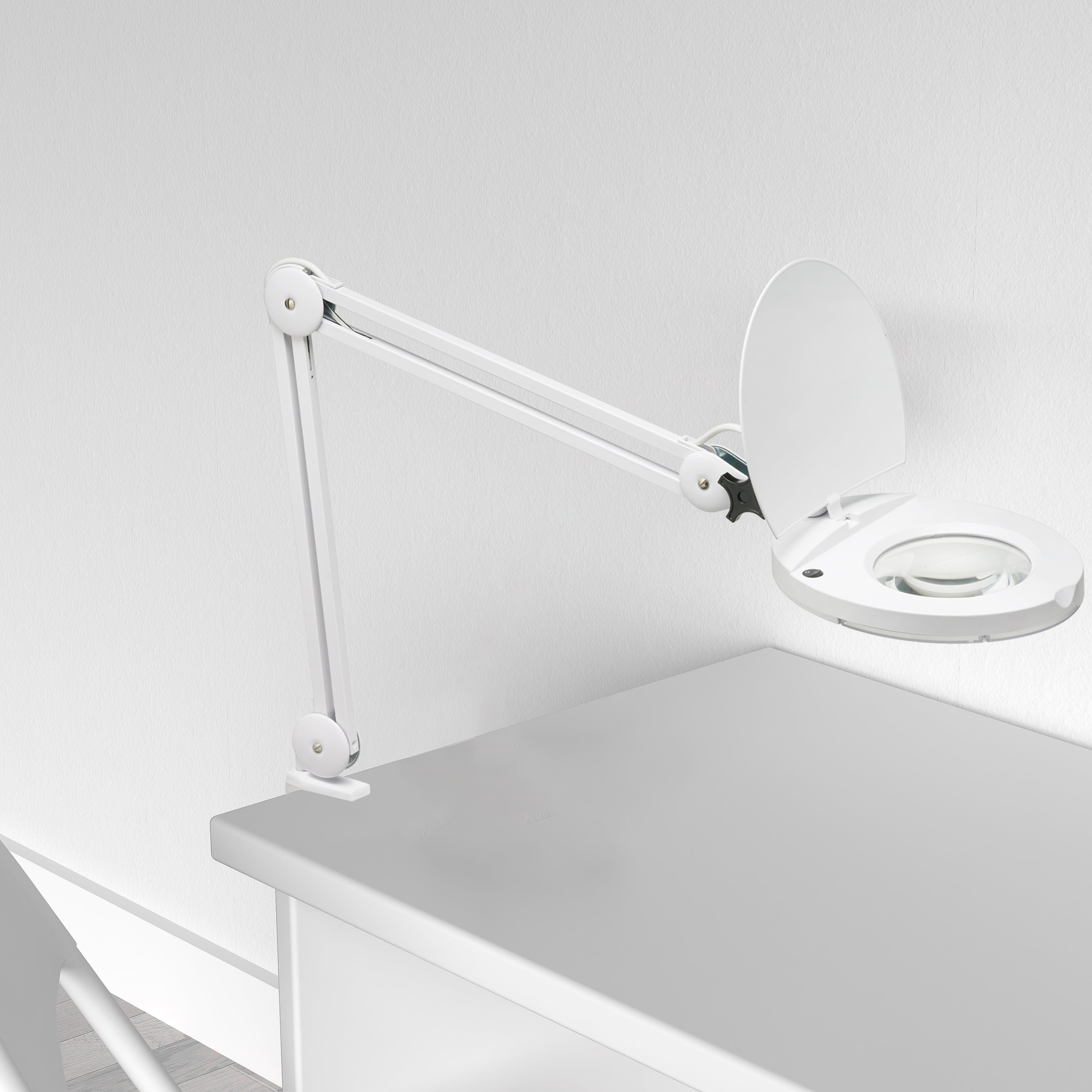 Dainolite Modern - DMLED10-A-5D-WH - 8W LED Magnifier Lamp, White Finish - White