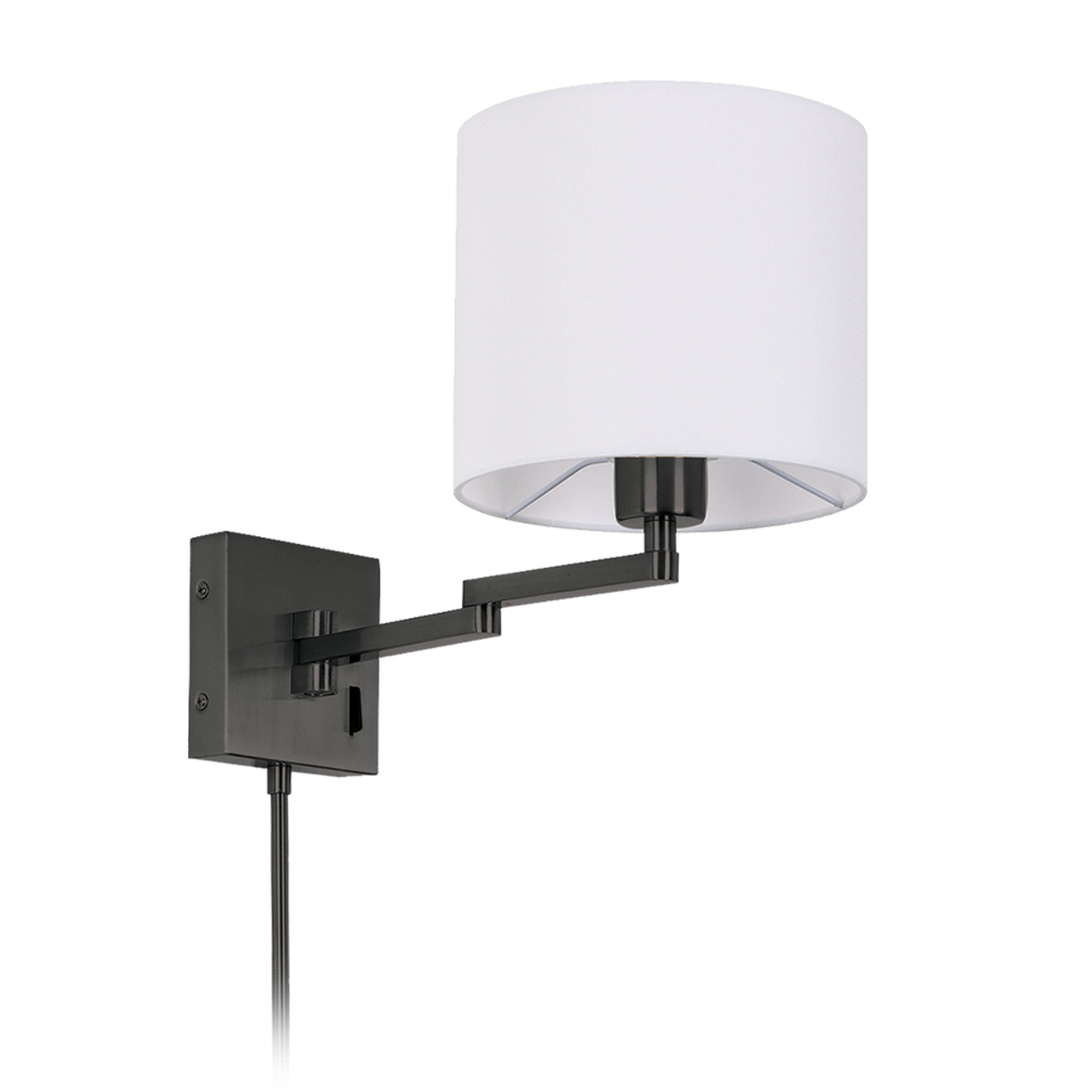 Dainolite Modern - DMWL7713-MB - 1 Light Double Swing Arm Wall Lamp, Matte Black w/ a White Shade - Matte Black