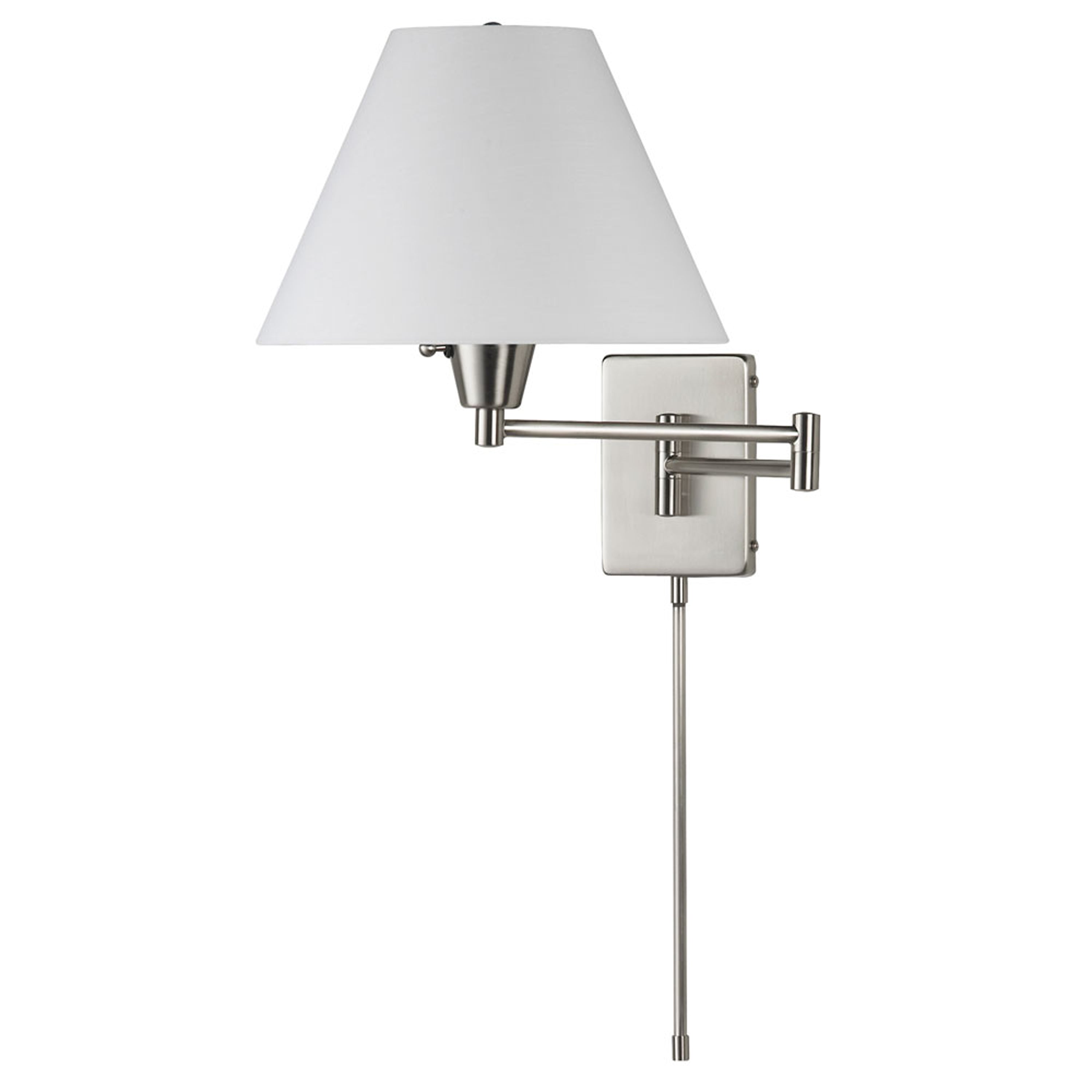 Dainolite Modern - DMWL800-SC - Swing Arm Wall Lamp, Satin Chrome, White Linen Empire Shade 195F - Satin Chrome