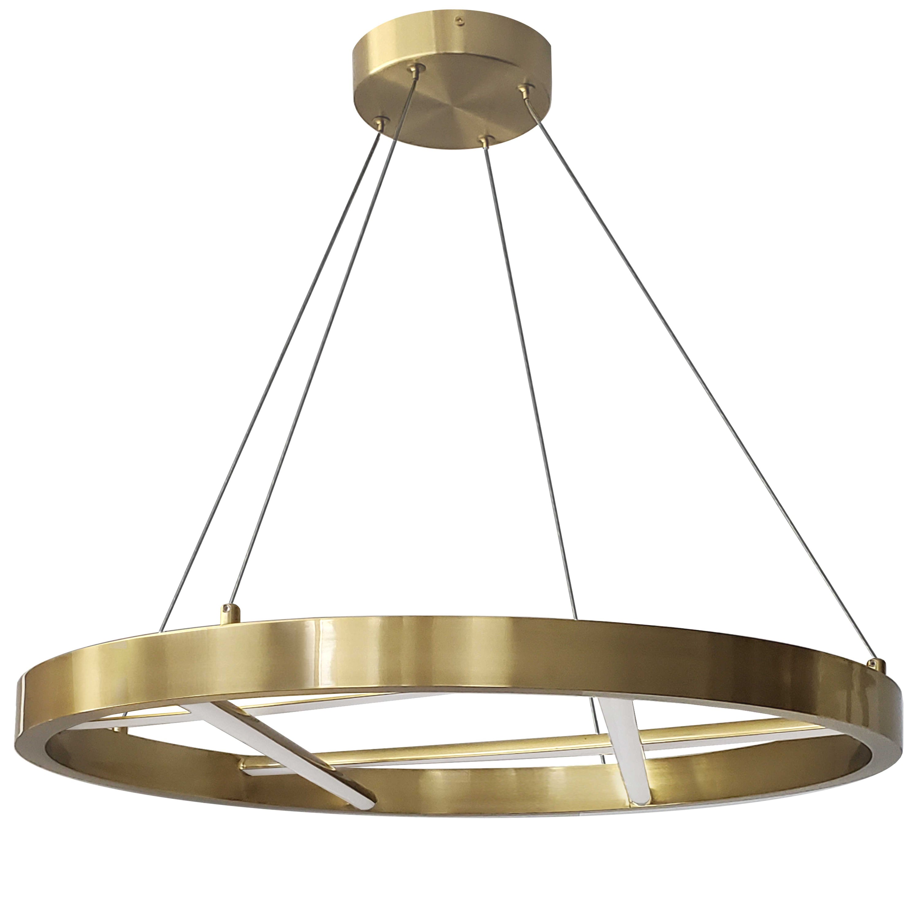 Dainolite Dante - DNT-2440LEDC-AGB - 40W Chandelier Fixture, Aged Brass w/ White Silicone Diffuser - Aged Brass