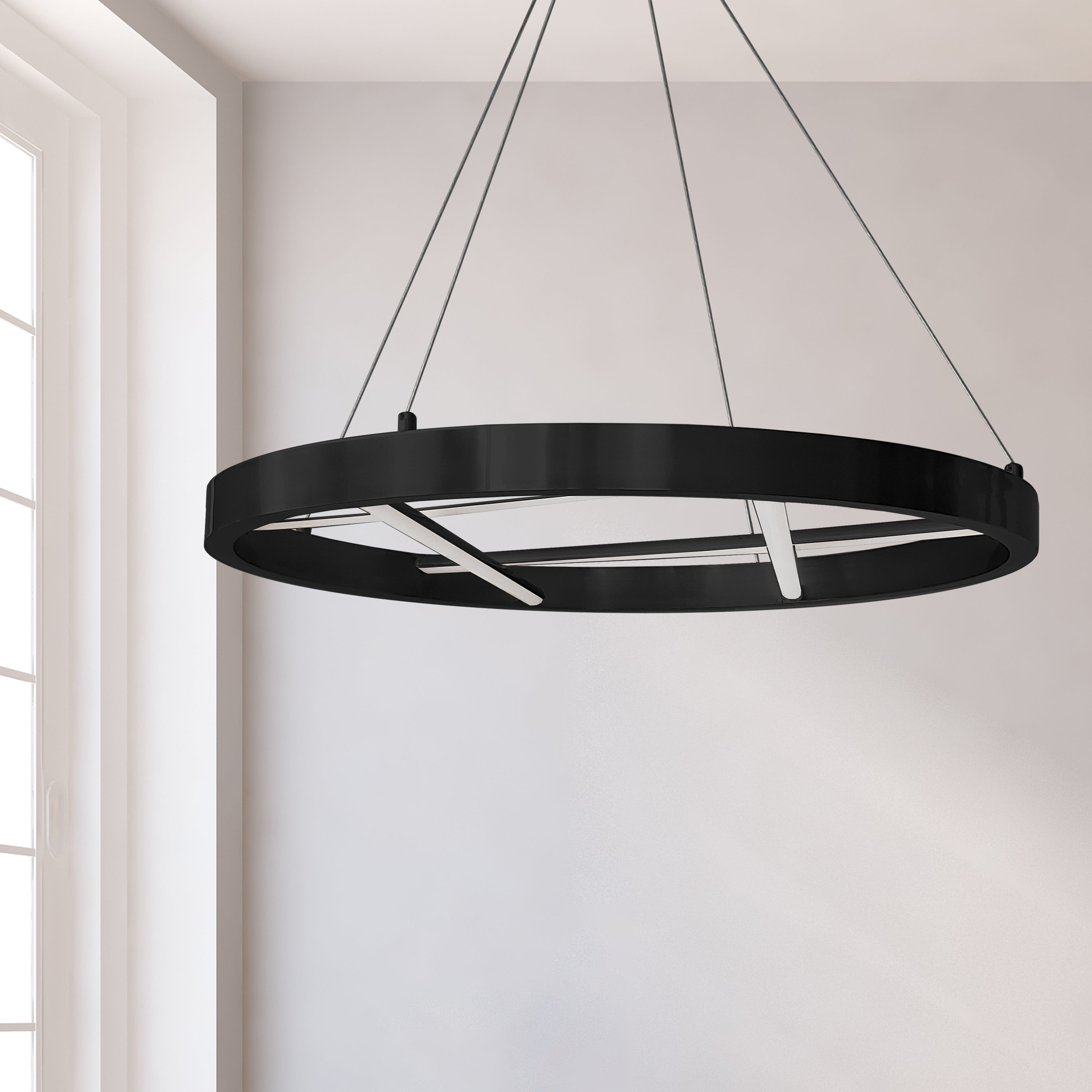 Dainolite Dante - DNT-2440LEDC-MB - 40W Chandelier Fixture, Matte Black w/ White Silicone Diffuser - matte Black