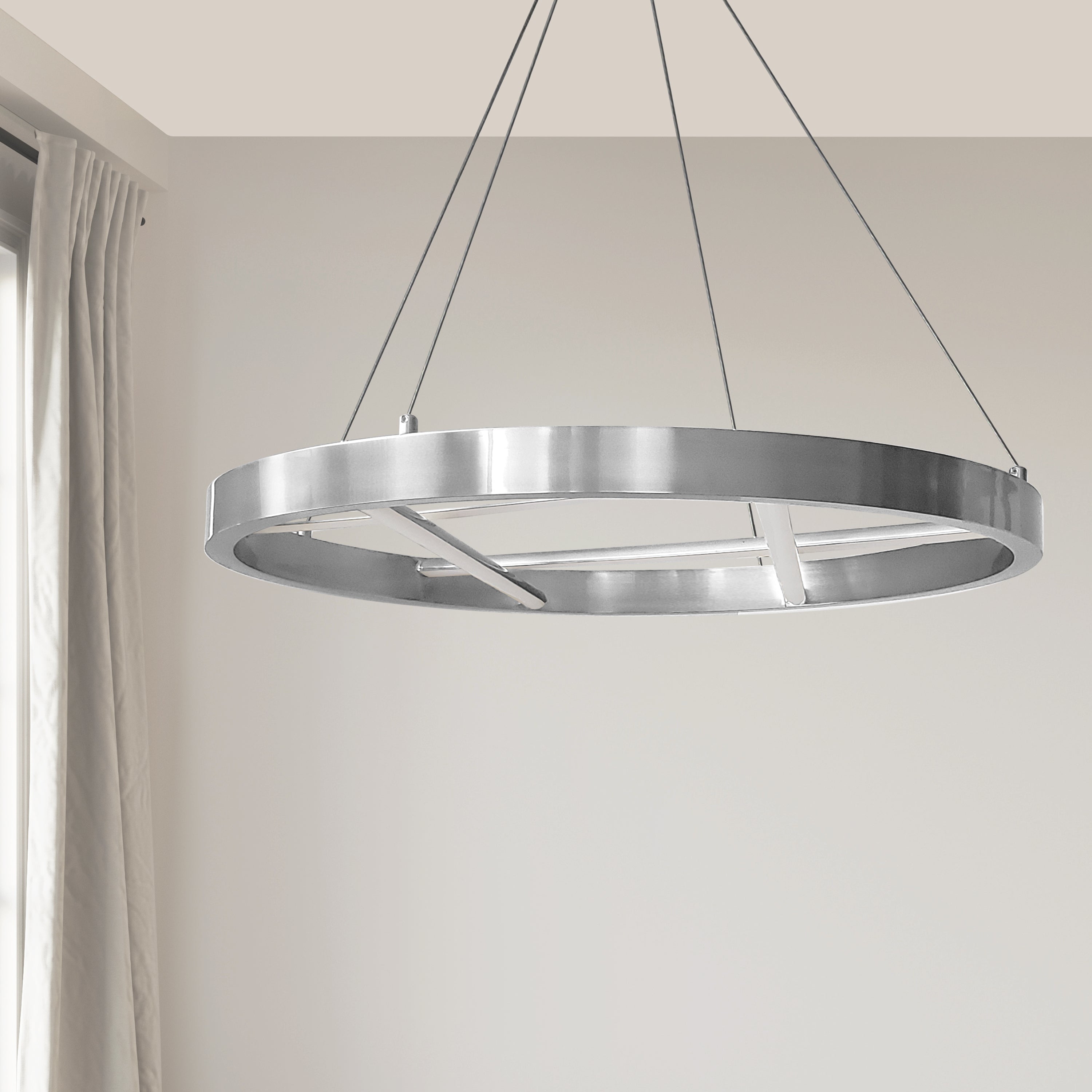 Dainolite Dante - DNT-2440LEDC-PC - 40W Chandelier Fixture, Polished Chrome w/ White Silicone Diffuser - Polished Chrome