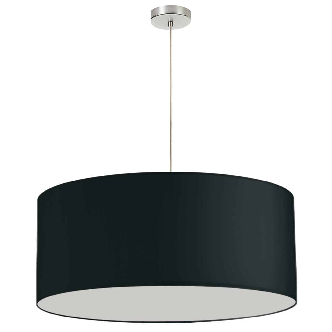 Dainolite Oversized Drum - DRM-L-797 - 1 Light, 28" Drum Shade Pendant, No Bottom Diffuser, Black Fabric - Black