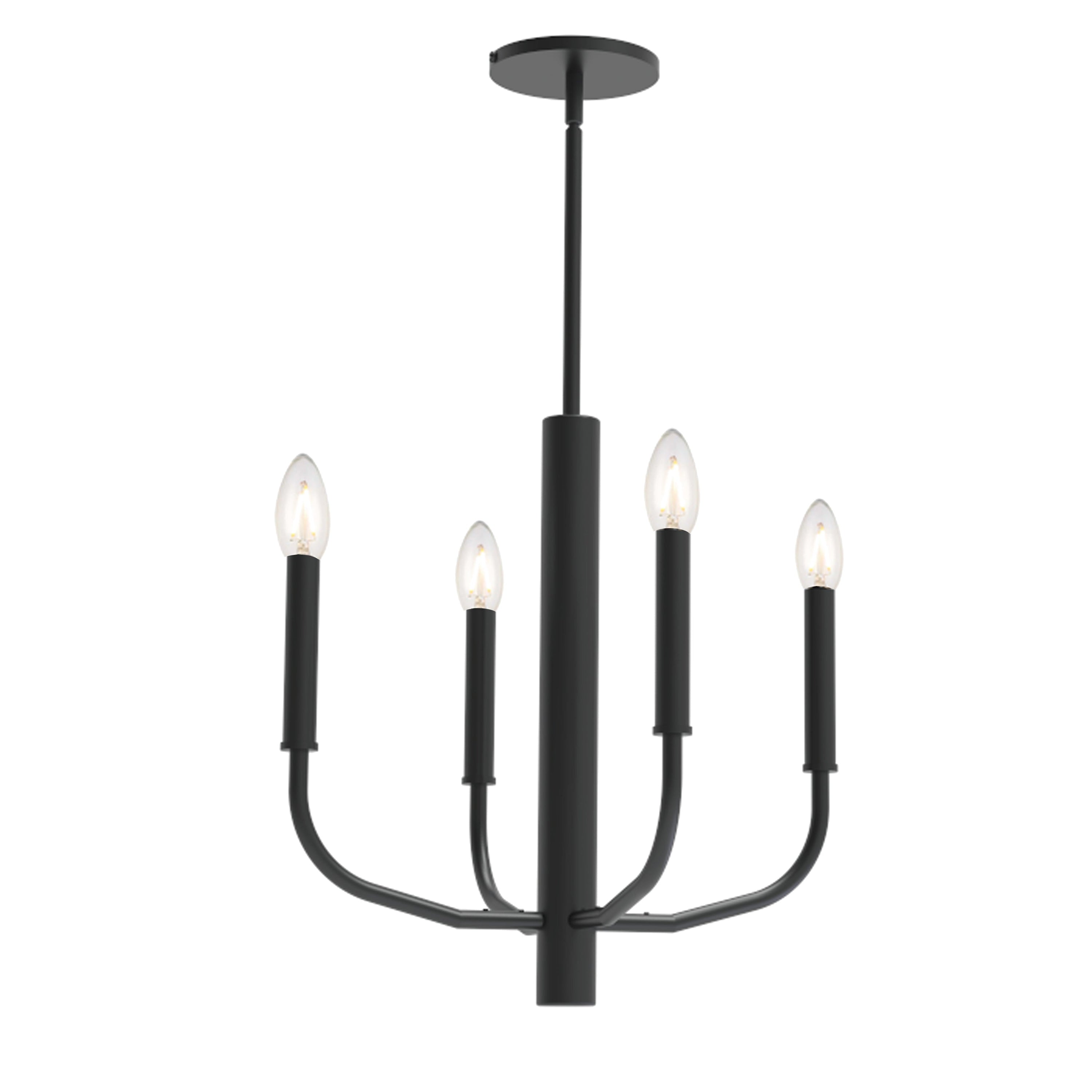 Dainolite Eleanor - ELN-164C-MB - 4 Light Chandelier Fixture, Matte Black - Black