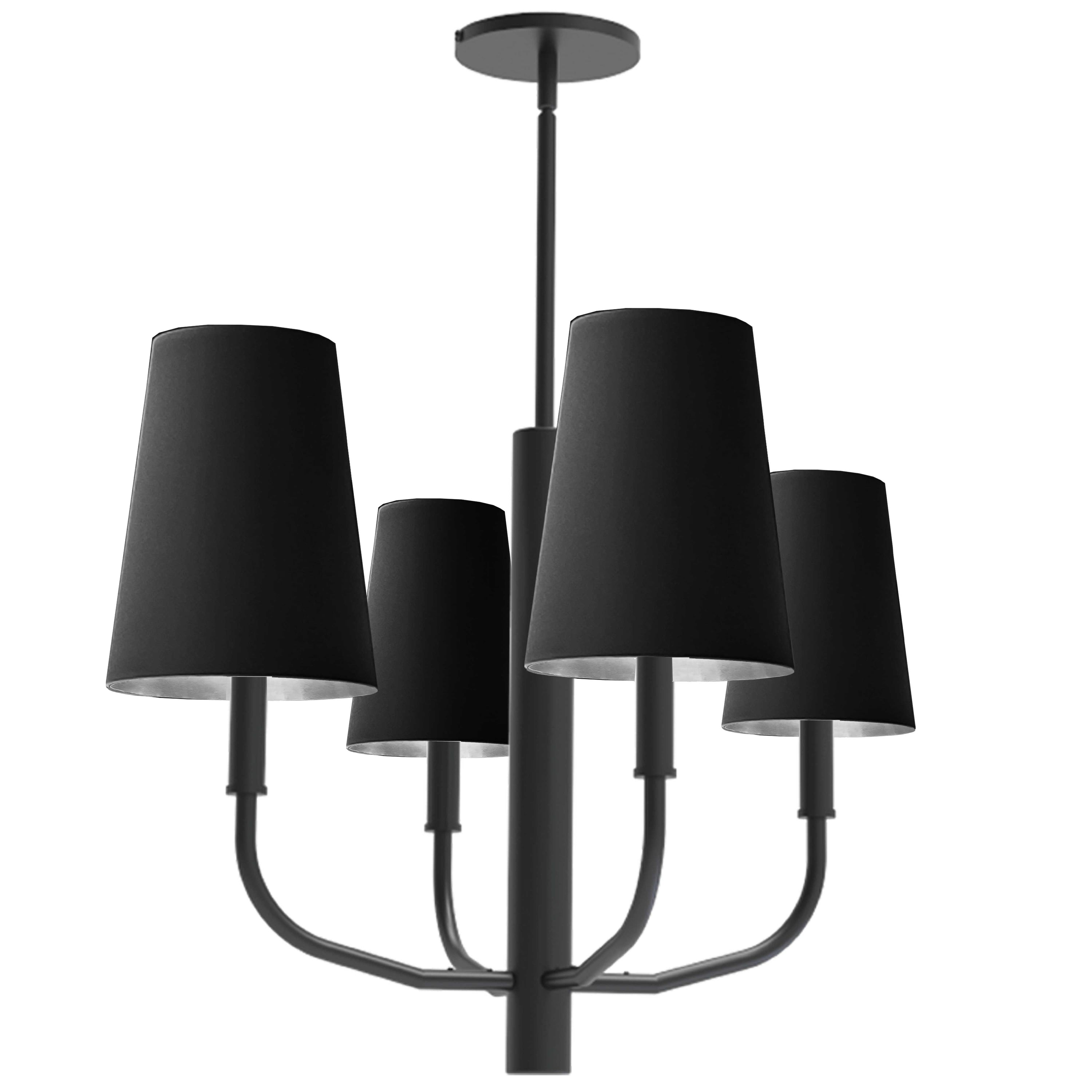 Dainolite Eleanor - ELN-214C-MB-697 - 4 Light Pendant, Matte Black w/ Black Shades - Black