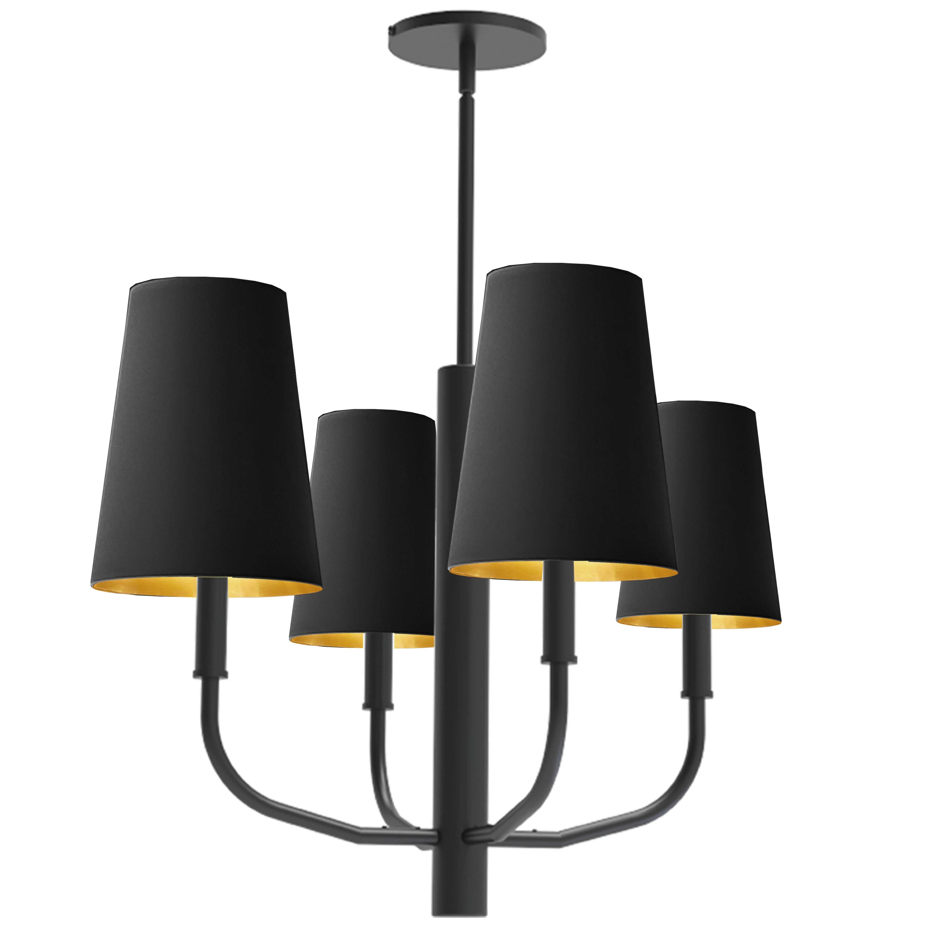 Dainolite Eleanor - ELN-214C-MB-698 - 4 Light Pendant, Matte Black w/ Black Shades - Black