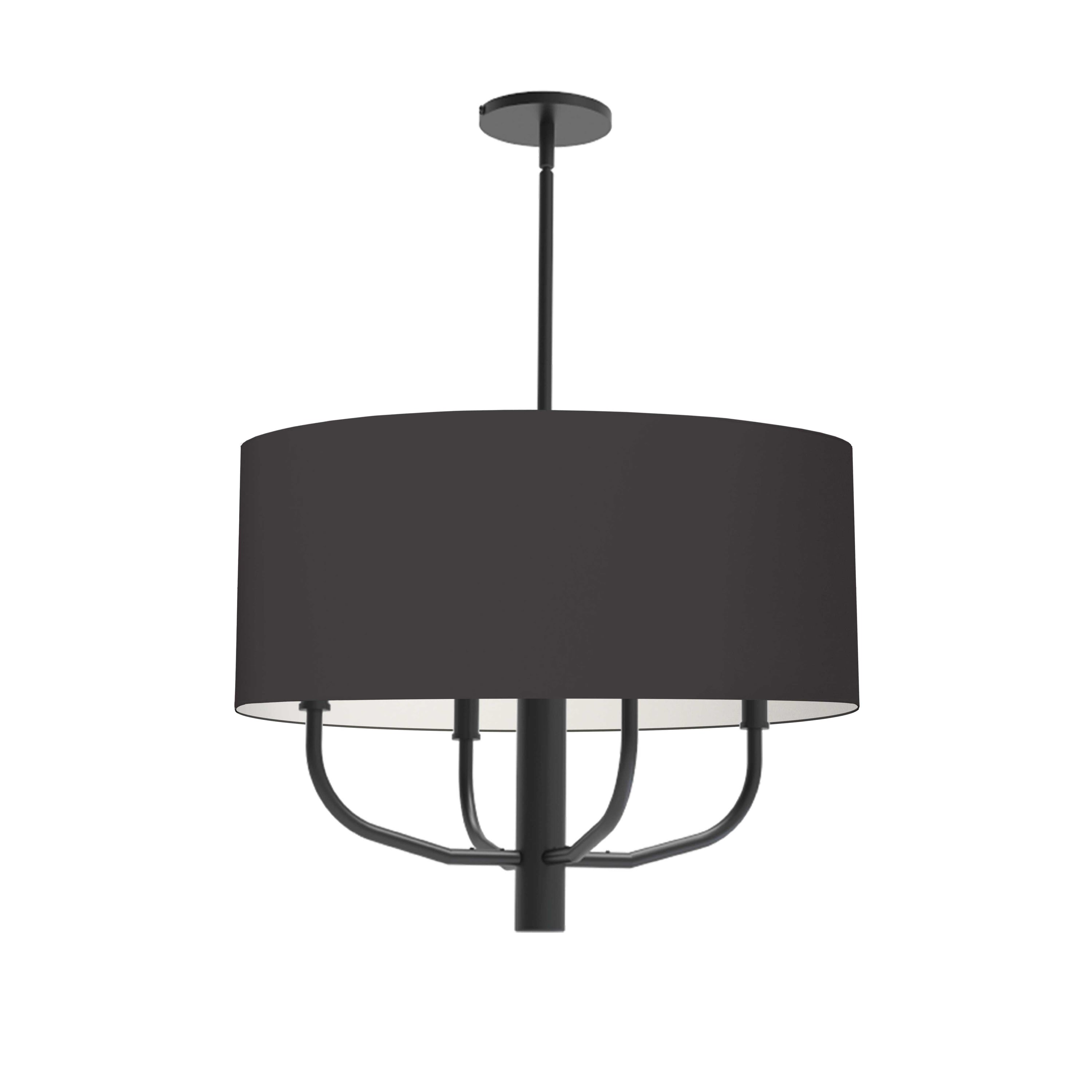 Dainolite Eleanor - ELN-224C-MB-797 - 4 Light Pendant, Matte Black w/ Black Fabric Shade - Black