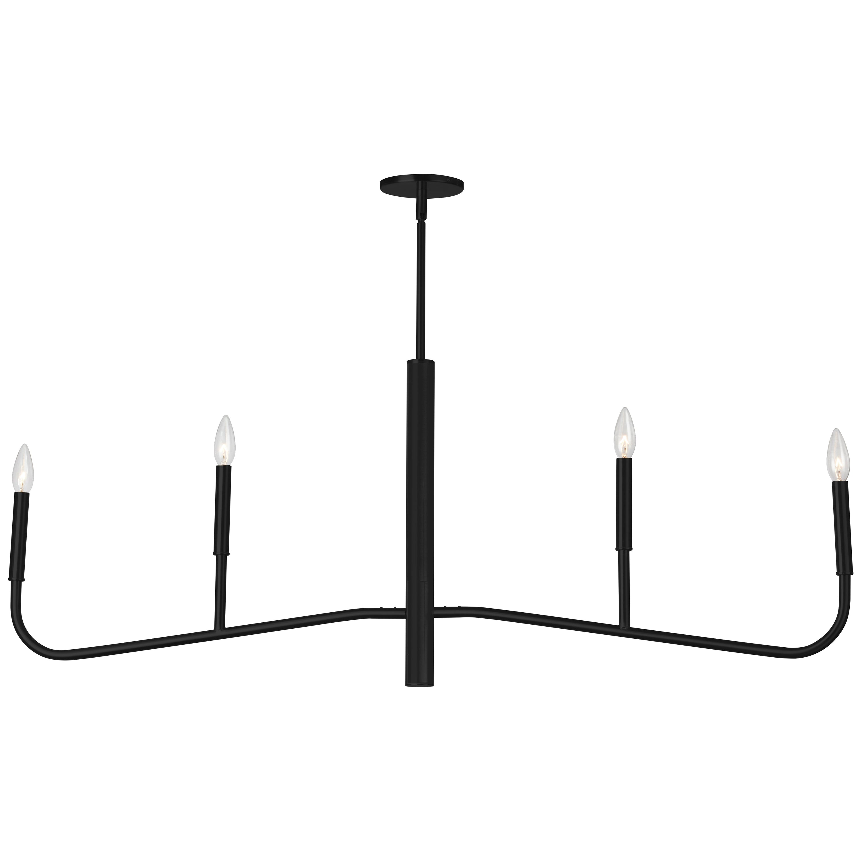 Dainolite Eleanor - ELN-484HC-MB - 4 Light Horizontal Chandelier Fixture, Matte Black - Matte Black