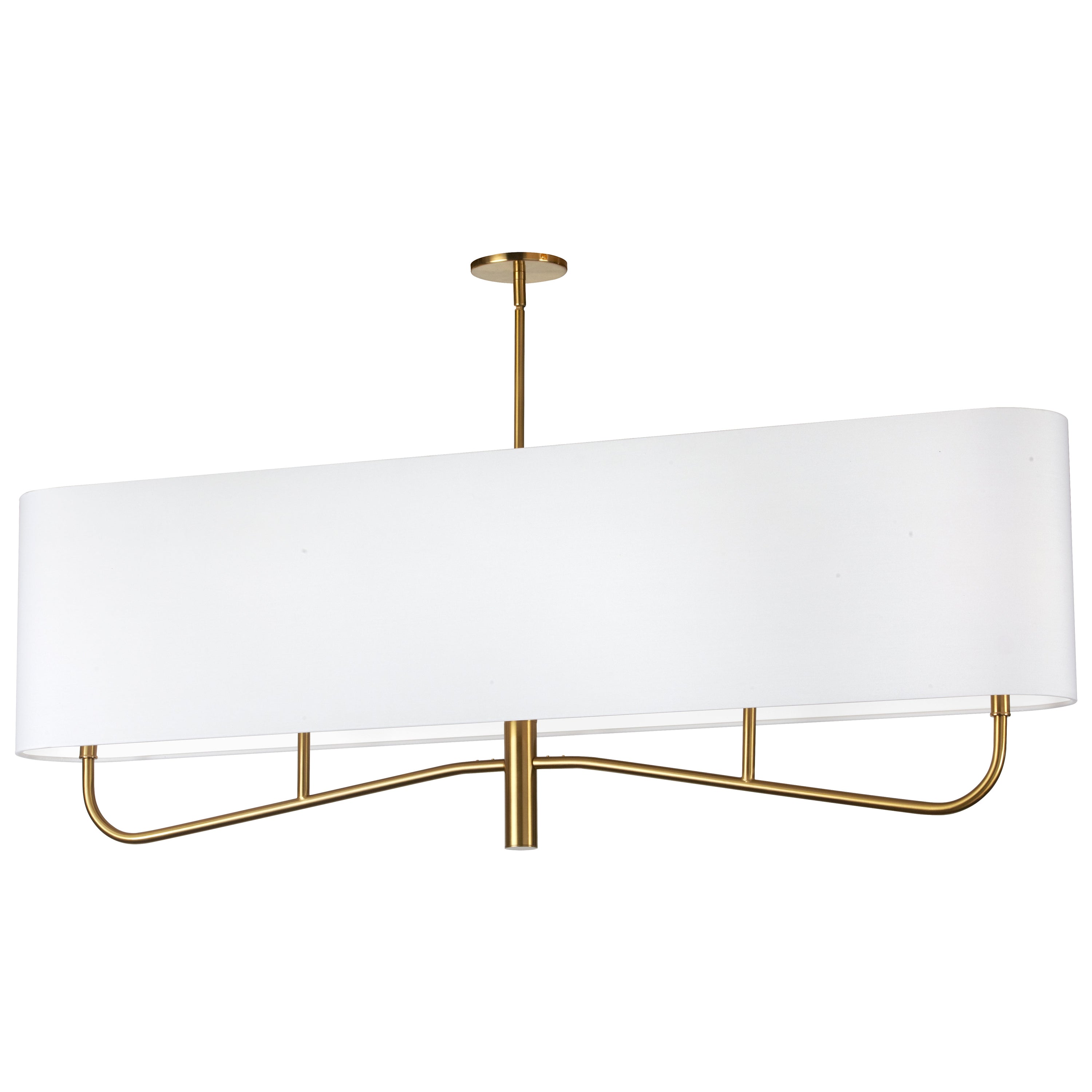 Dainolite Eleanor - ELN-544HC-AGB-790 - 4 Light Horizontal Chandelier Fixture Aged Brass with White Shade - Aged Brass