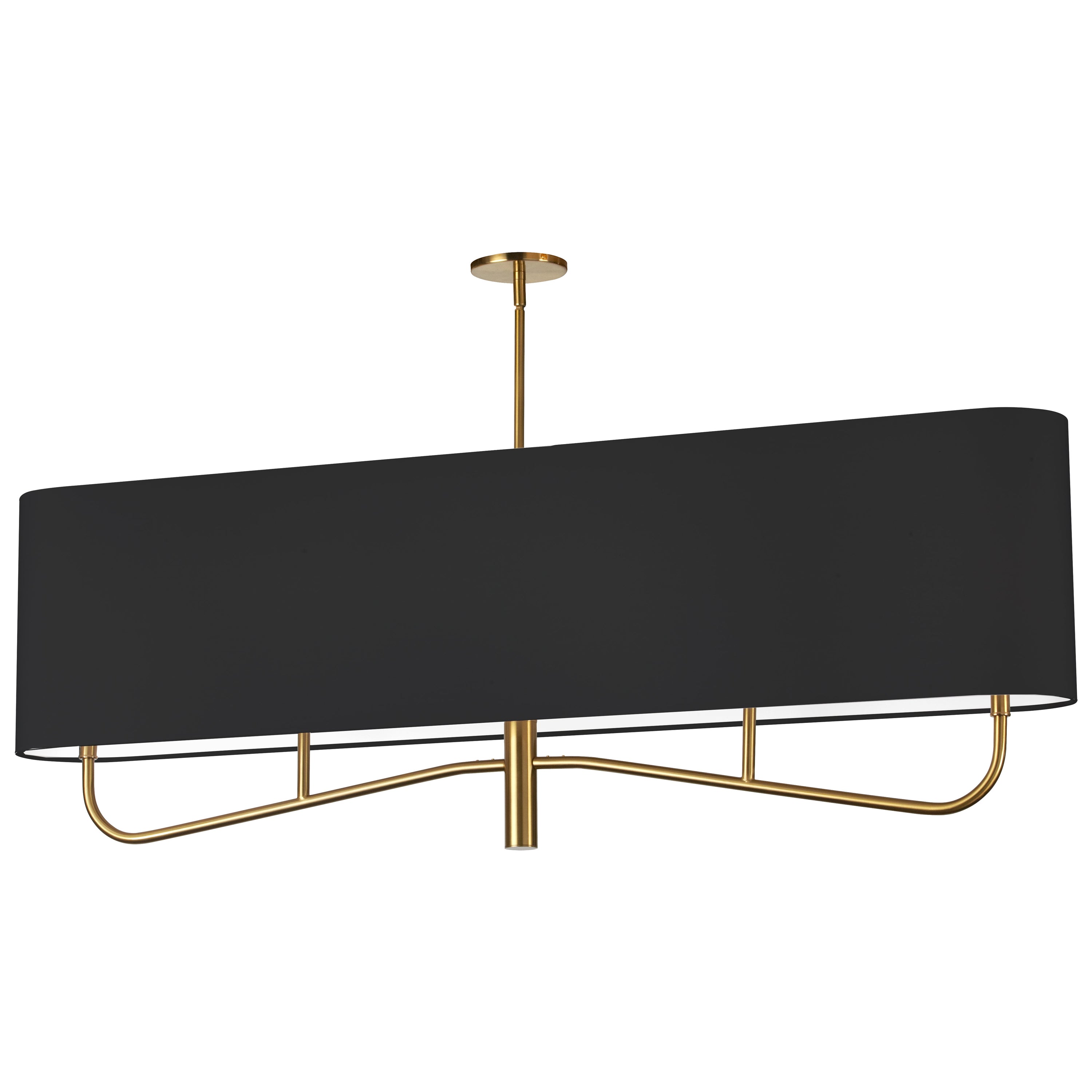 Dainolite Eleanor - ELN-544HC-AGB-797 - 4 Light Horizontal Chandelier Fixture Aged Brass with Black Shade - Aged Brass