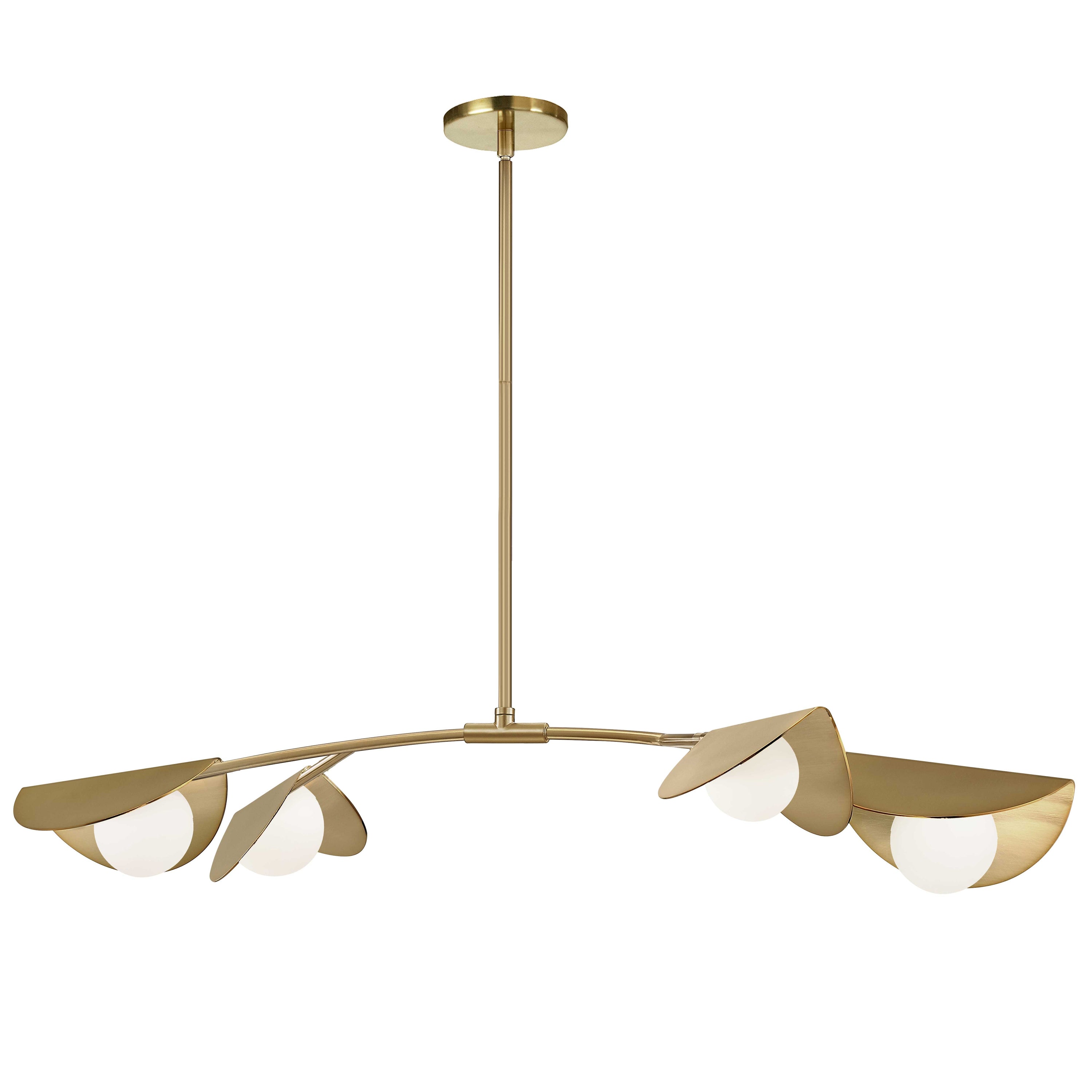 Dainolite Emma - EMM-414HP-AGB - 4 Light Horizontal Pendant Aged Brass with White Glass - Aged Brass