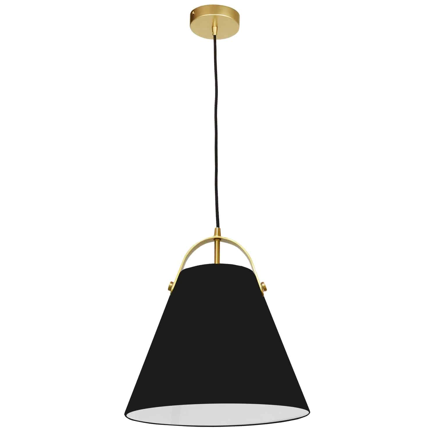 Dainolite Emperor - EMP-111P-797-AGB - 1 Light Emperor Pendant Aged Brass with Black Shade - Aged Brass