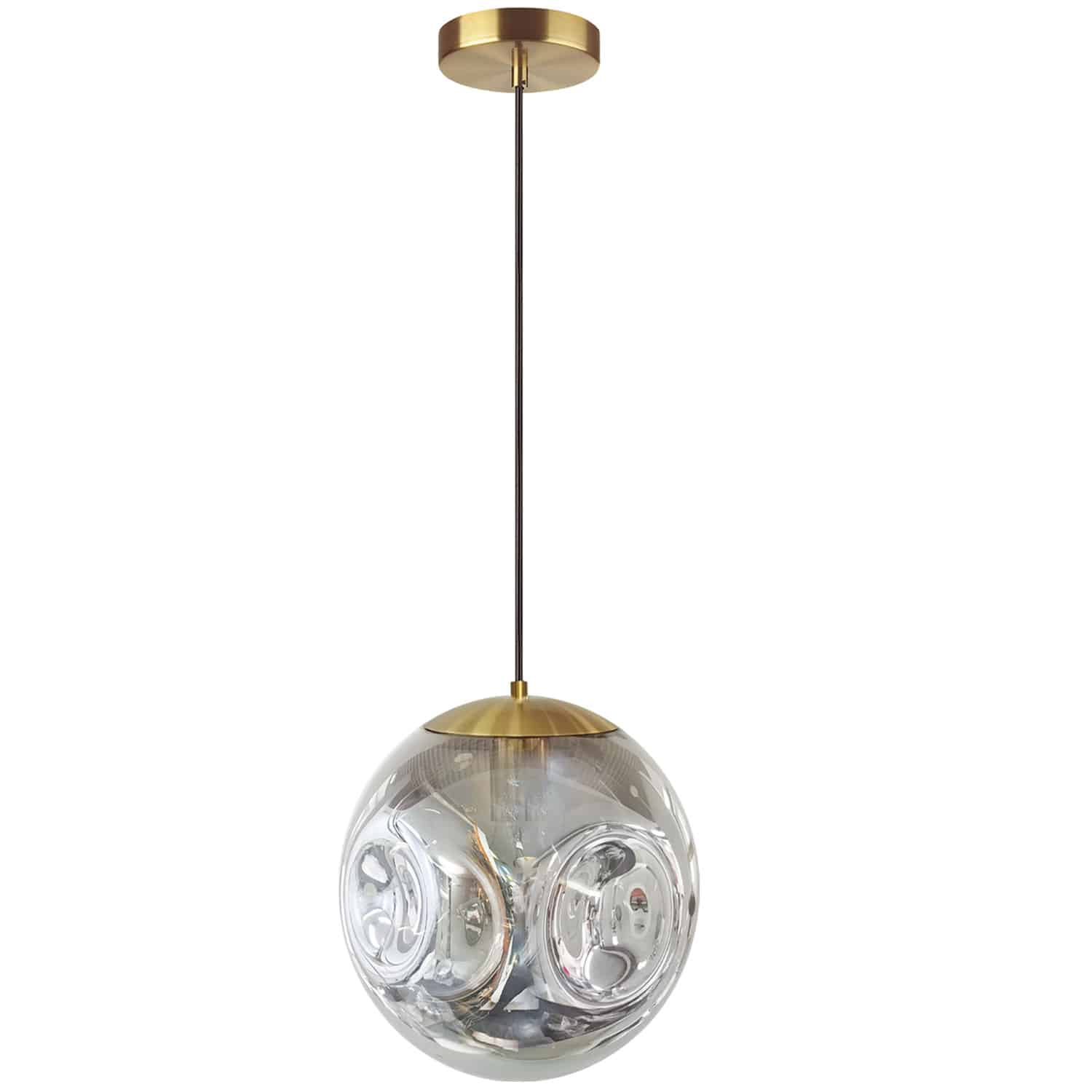 Dainolite Eris - ERS-101P-AGB-SM - 1 Light Pendant, Aged Brass Finish with Smoked Glass - Smoke