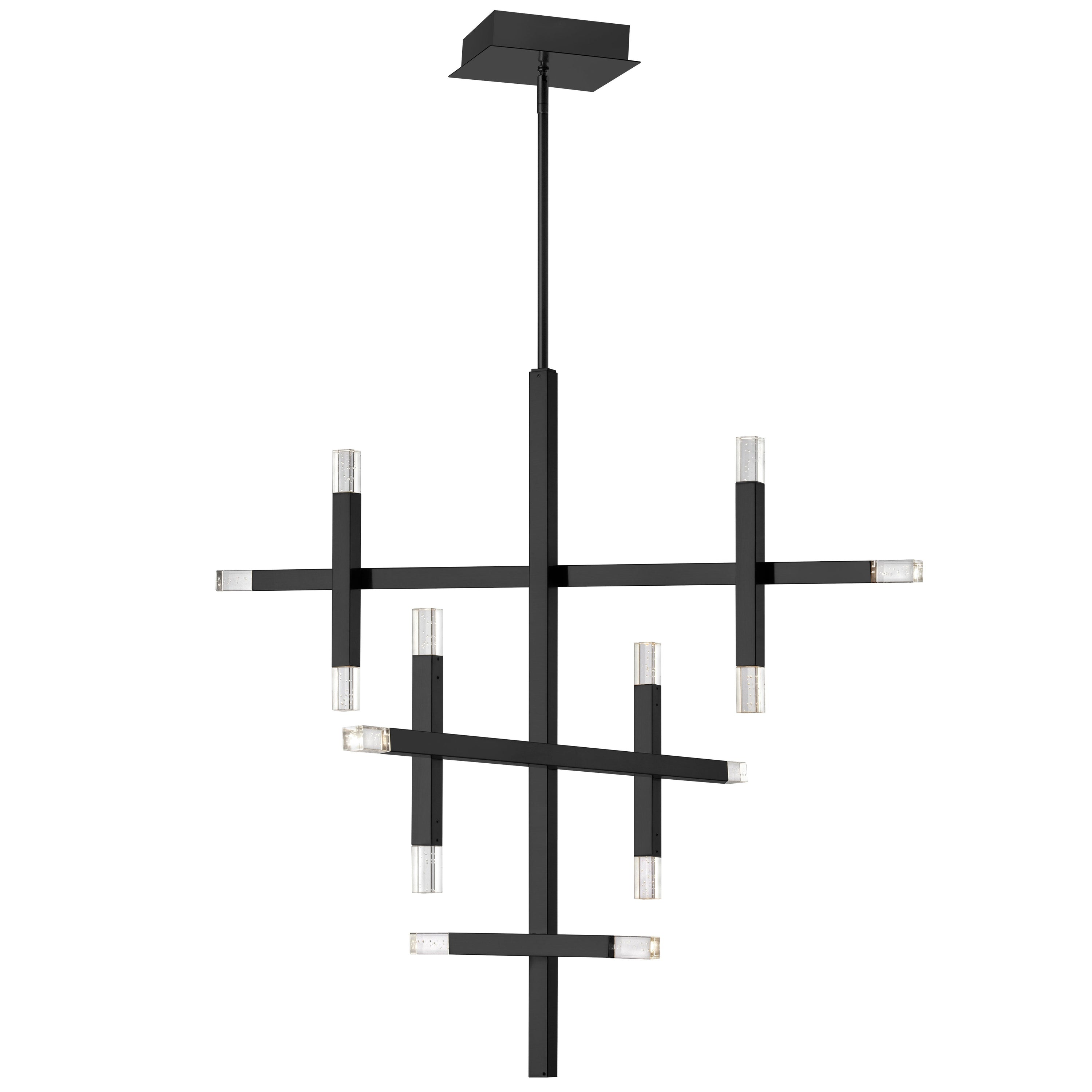 Dainolite Francesca - FCS-3656C-MB - 42W Matte Black Chandelier Fixture w/ Acrylic Diffuser - Black