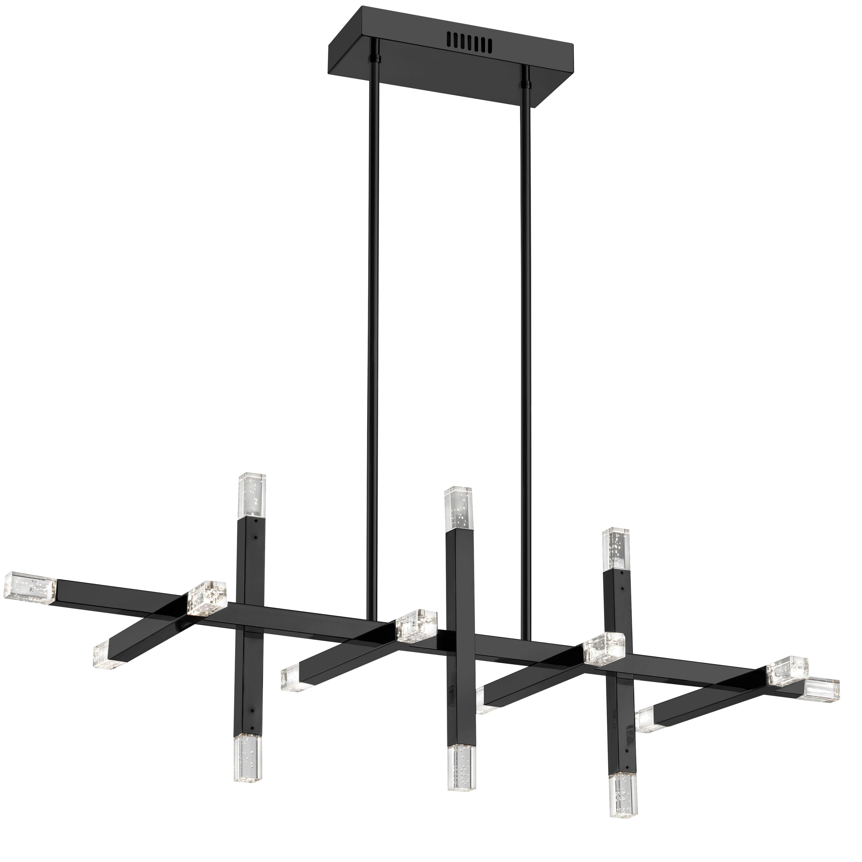 Dainolite Francesca - FCS-4064HC-MB - 48W Horizontal Matte Black Chandelier Fixture w/ Acrylic Diffuser - Black