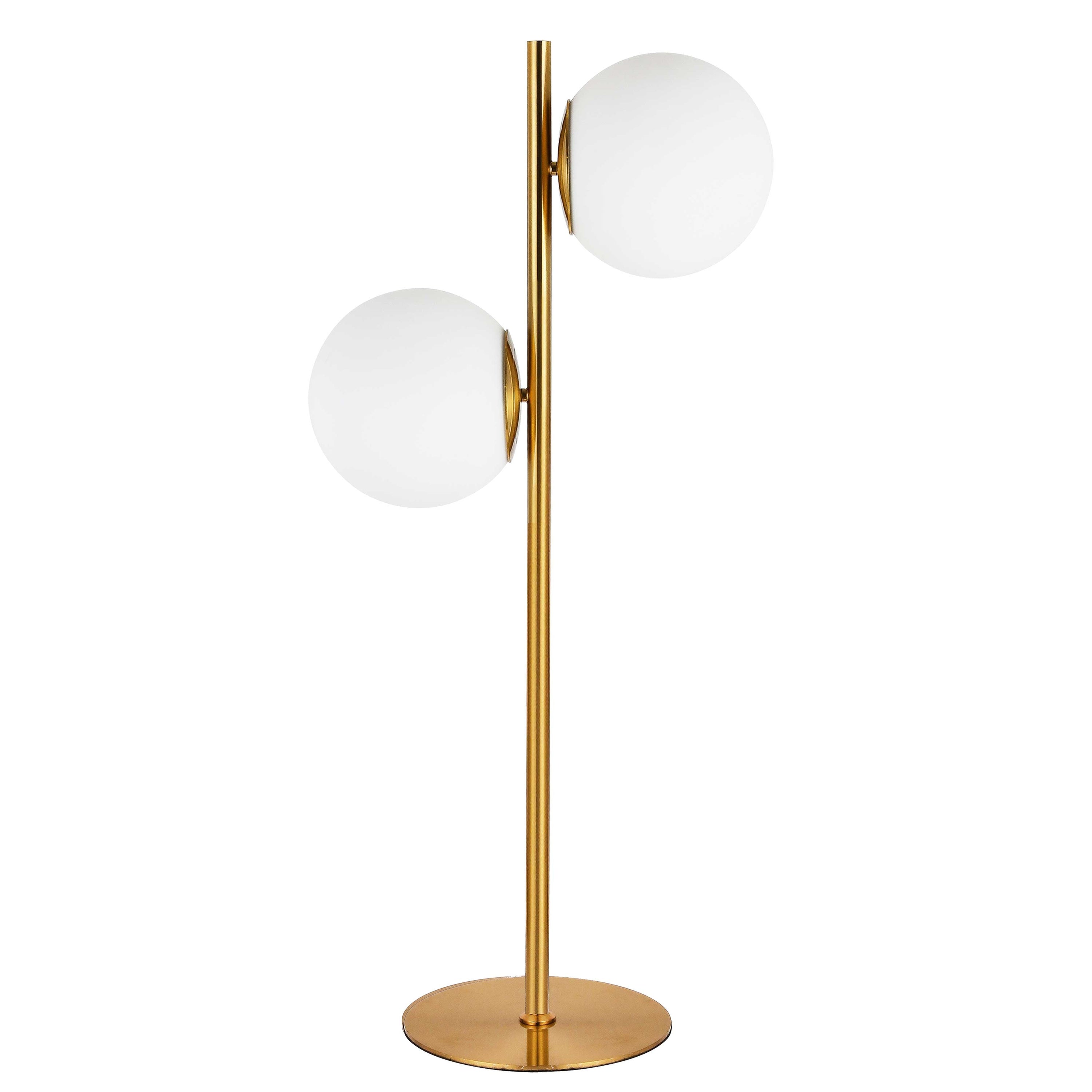 Dainolite Folgar - FOL-222T-AGB - 2 Light Table Lamp, Aged Brass w/ White Glass - Aged Brass