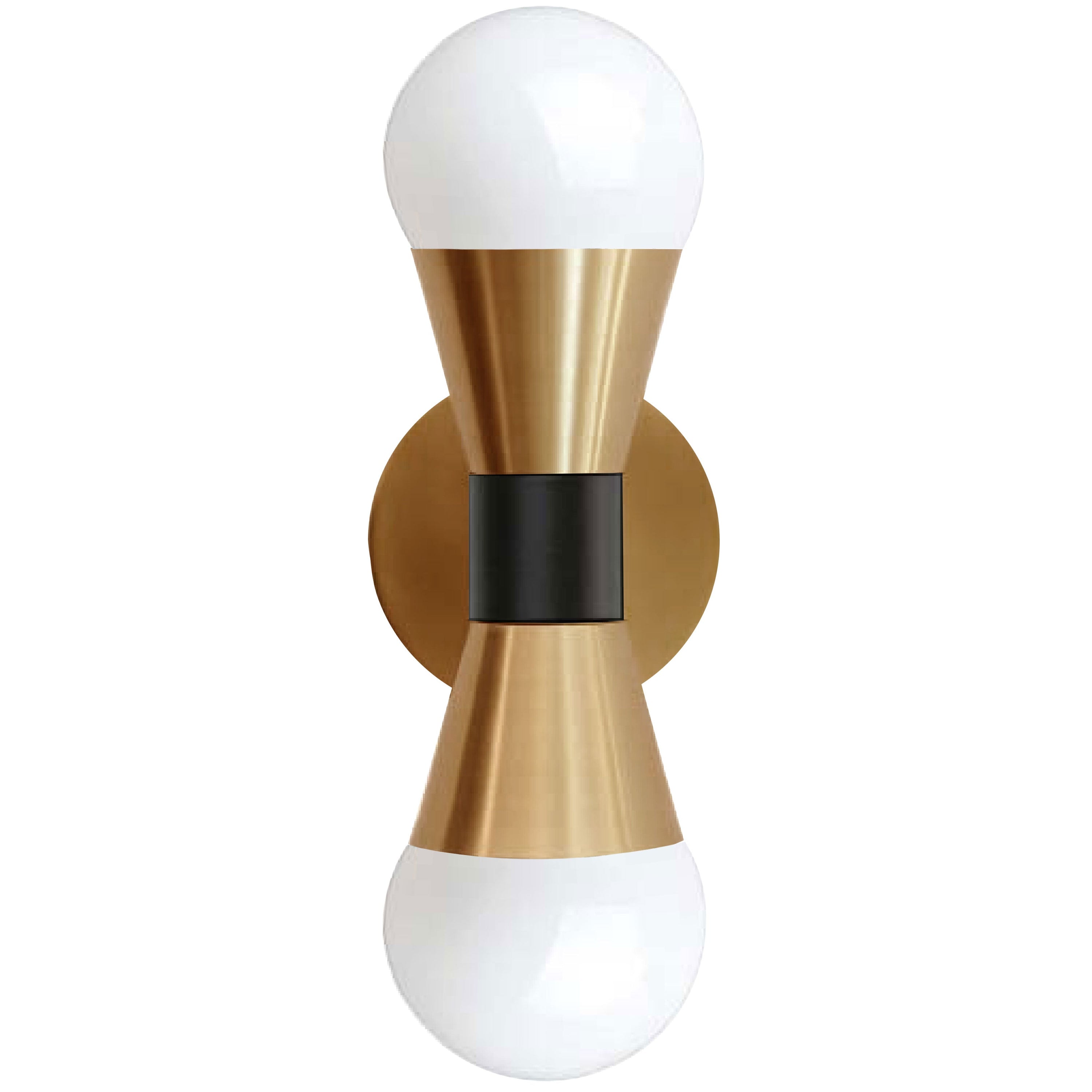 Dainolite Fortuna - FOR-72W-AGB-MB - 2 Light Wall Sconce, Aged Brass & Matte Black - Aged Brass