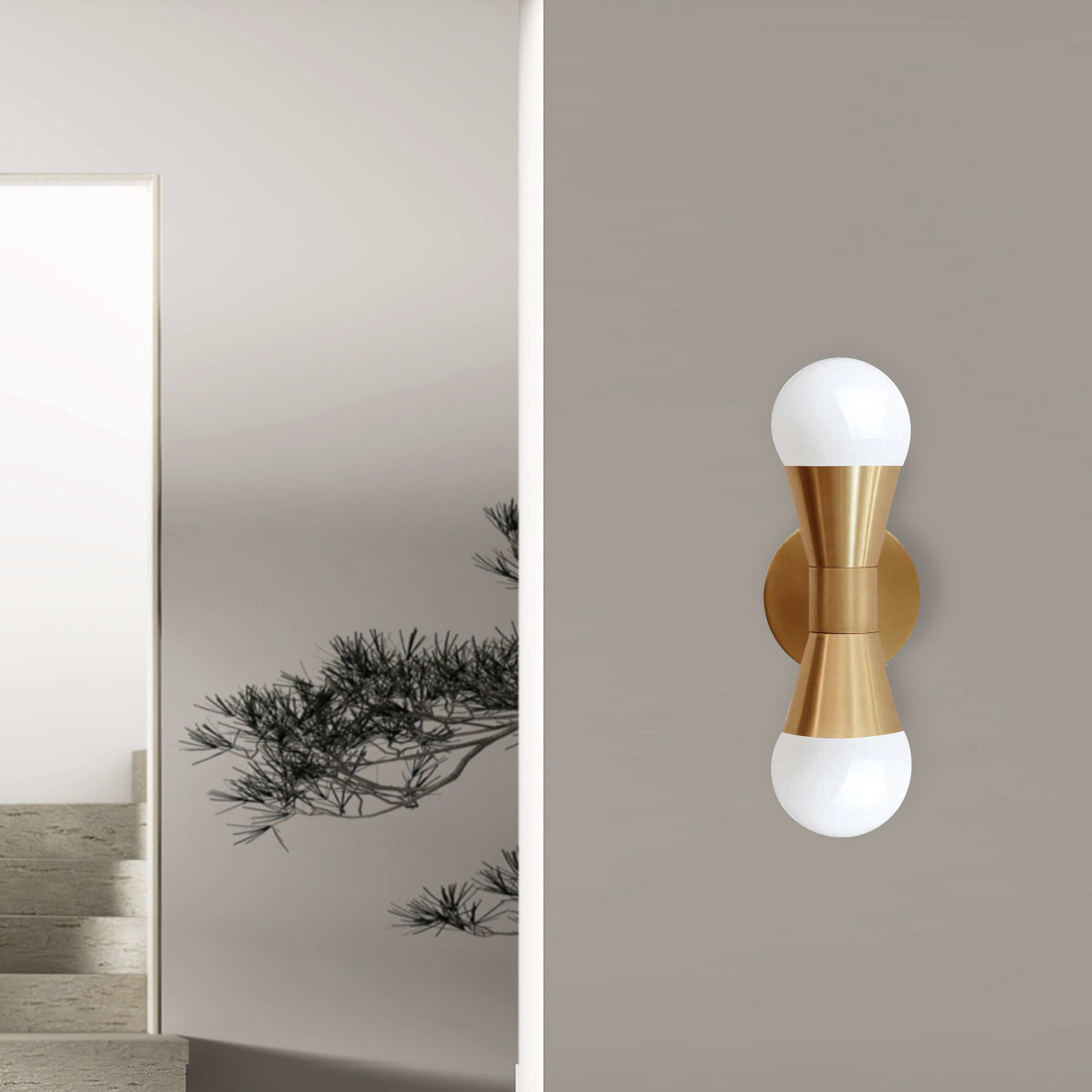 Dainolite Fortuna - FOR-72W-AGB - 2 Light Aged Brass Wall Sconce - Aged Brass