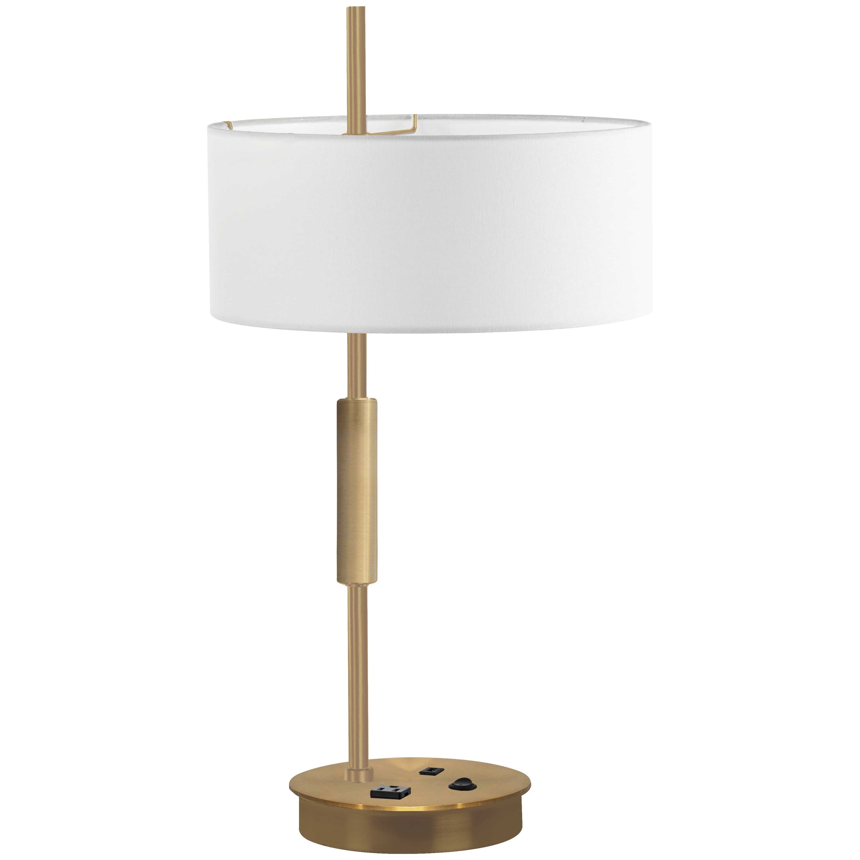 Dainolite Fitzgerald - FTG-261T-AGB-WH - 1 Light Table Lamp, Aged Brass w/ White Shade - Aged Brass