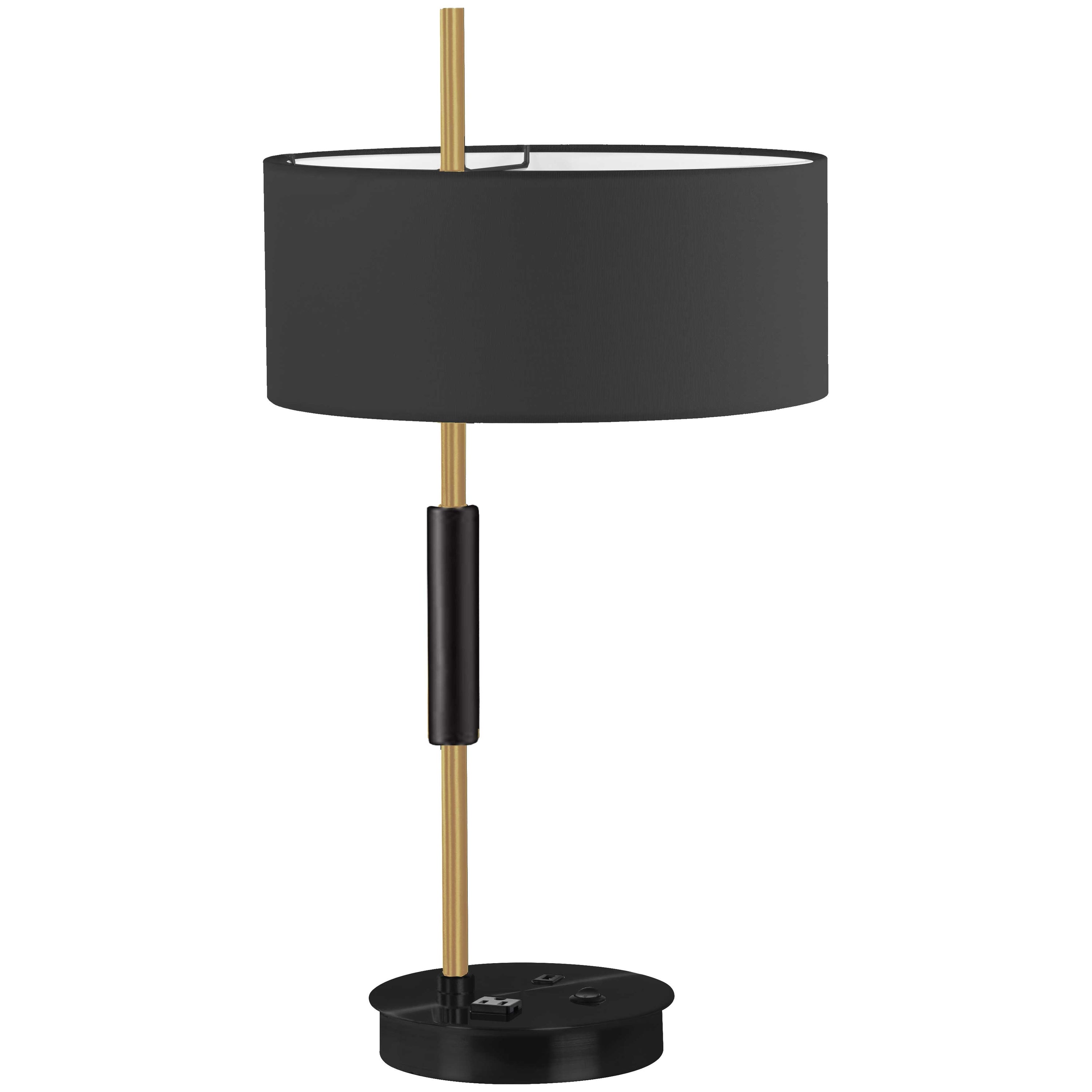 Dainolite Fitzgerald - FTG-261T-MB-AGB-BK - 1 Light Table Lamp, Matte Black & Aged Brass w/ BK Shade - Aged Brass