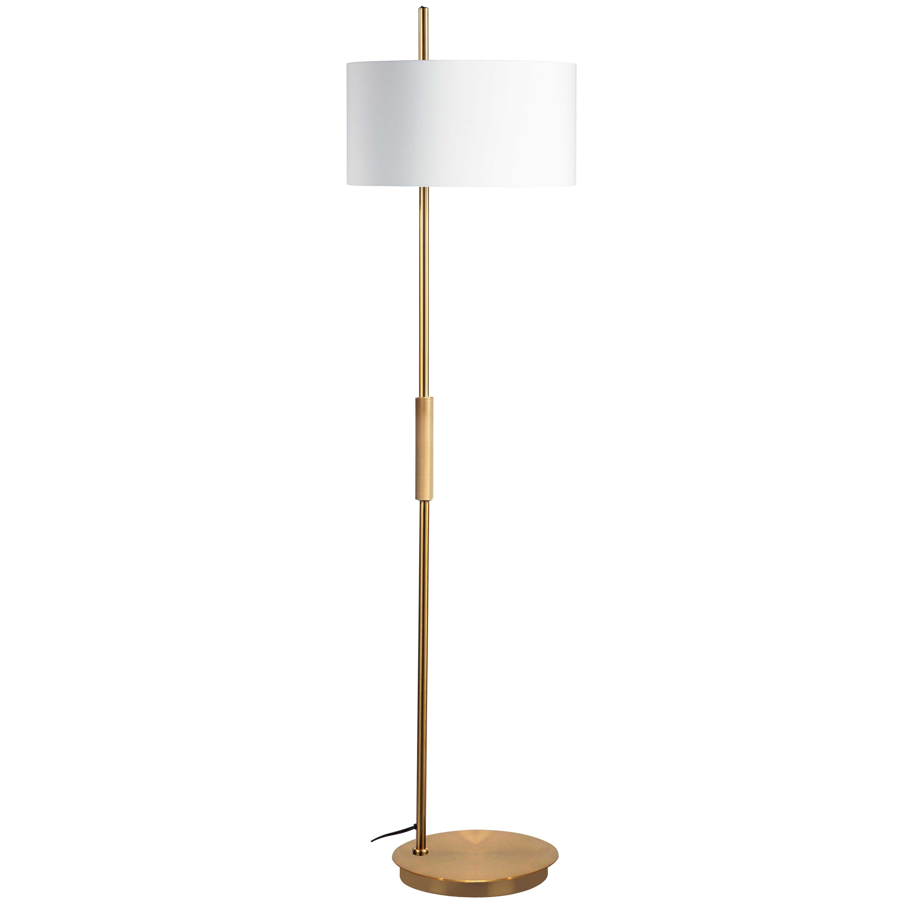 Dainolite Fitzgerald - FTG-622F-AGB-WH - 1 Light FloorLamp, Aged Brass w/ White Shade - Aged Brass