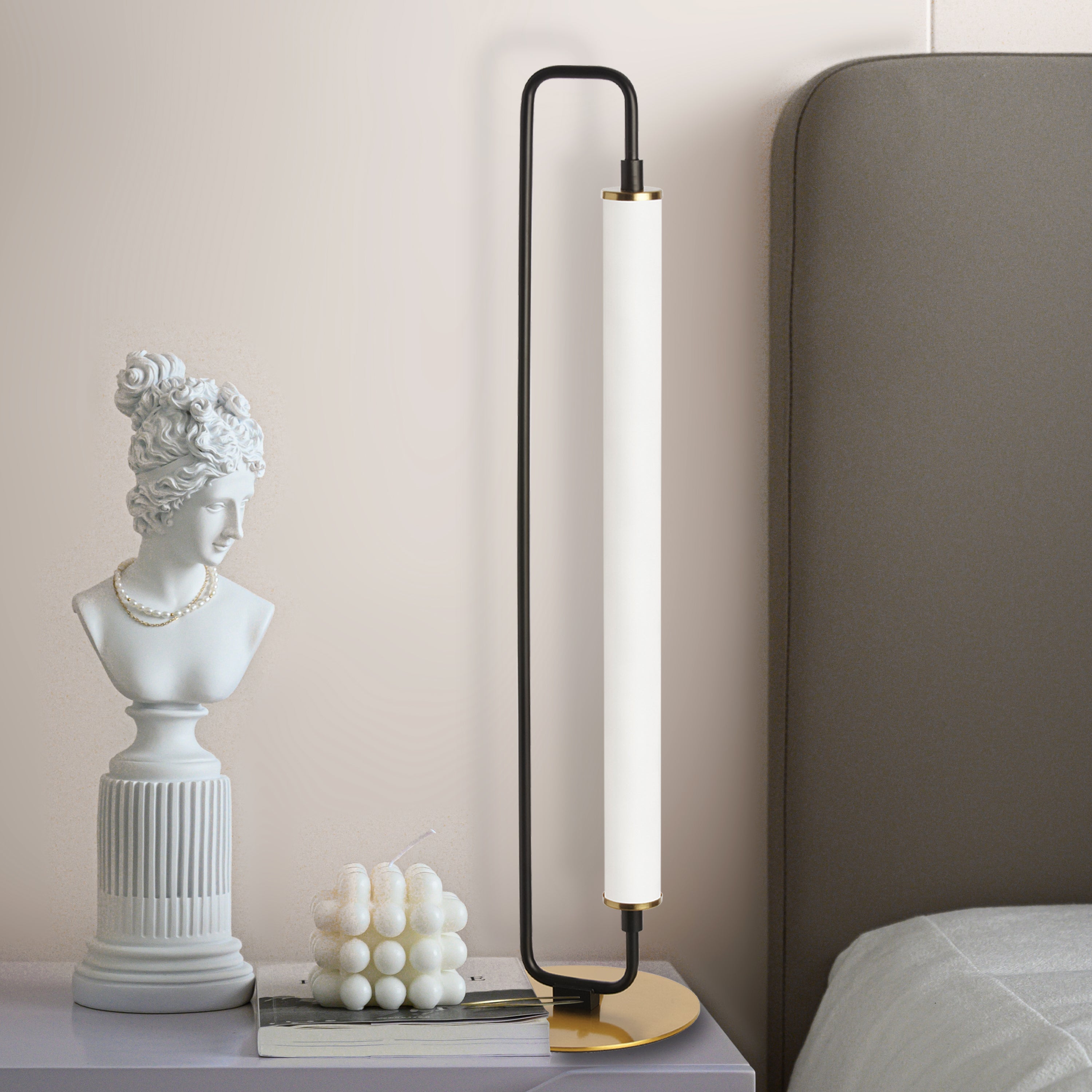 Dainolite Freya - FYA-2620LEDT-MB-AGB - 1 Light LED Freya Table Lamp Matte Black w/ White Acrylic - Matte Black