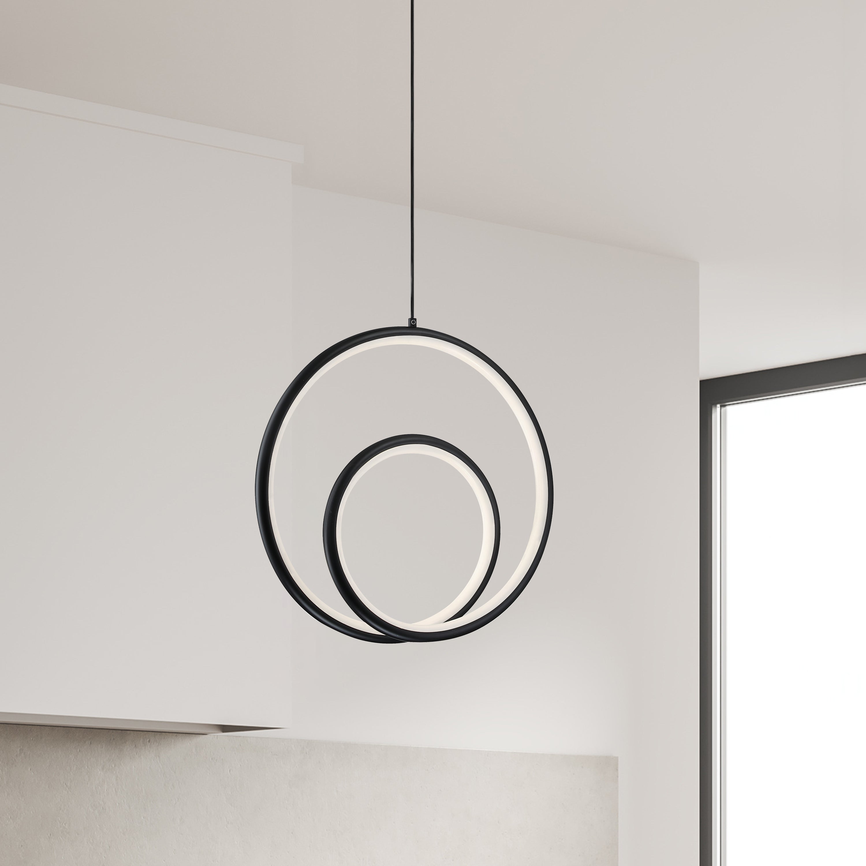 Dainolite Gabriel - GBL-1222LEDP-MB - 22W Pendant, Matte Black w/ White Silicone Diffuser - Matte Black