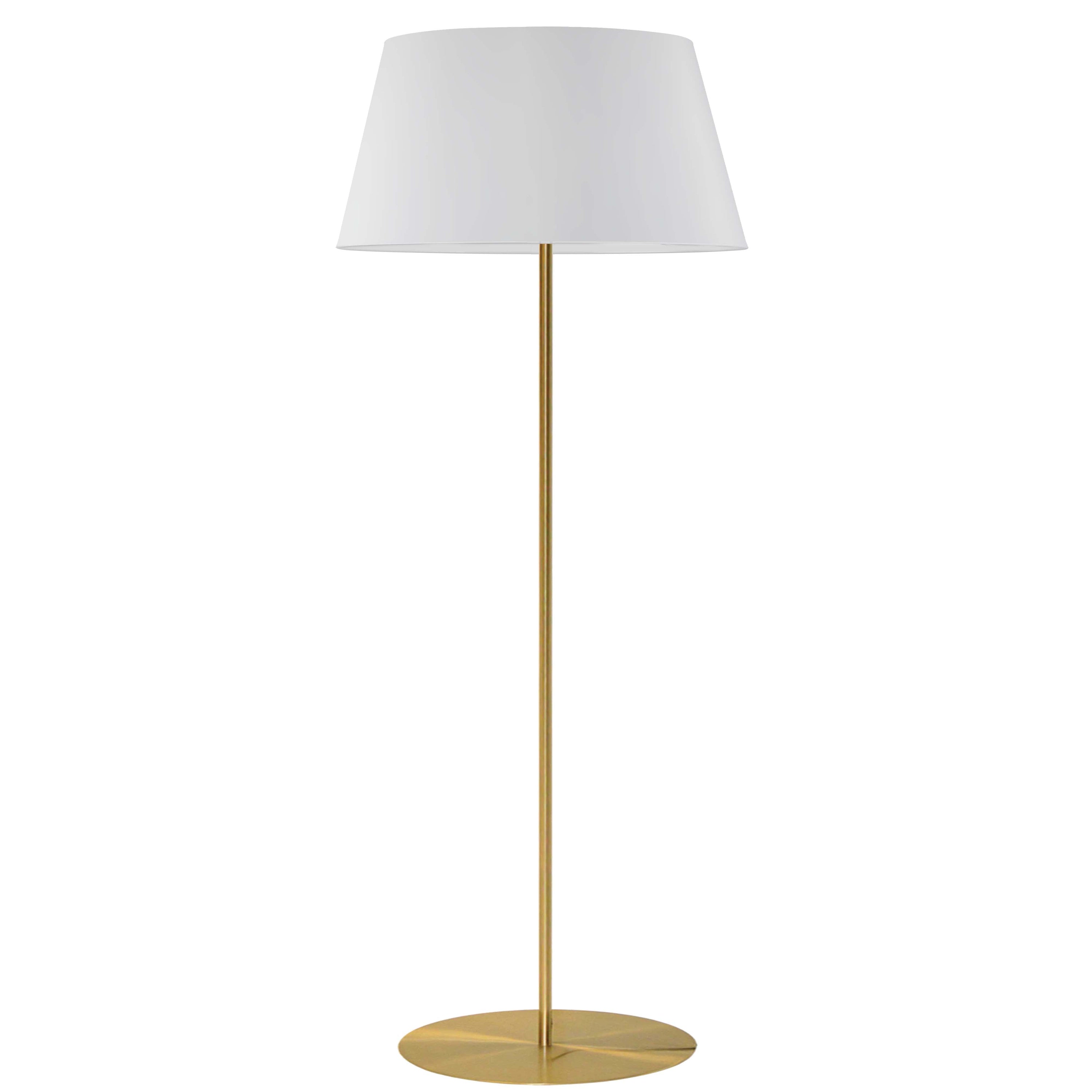 Dainolite GTC-R631F-AGB-WH 1 Light Incandescent Round Base Floor Lamp Aged Brass with White Shade