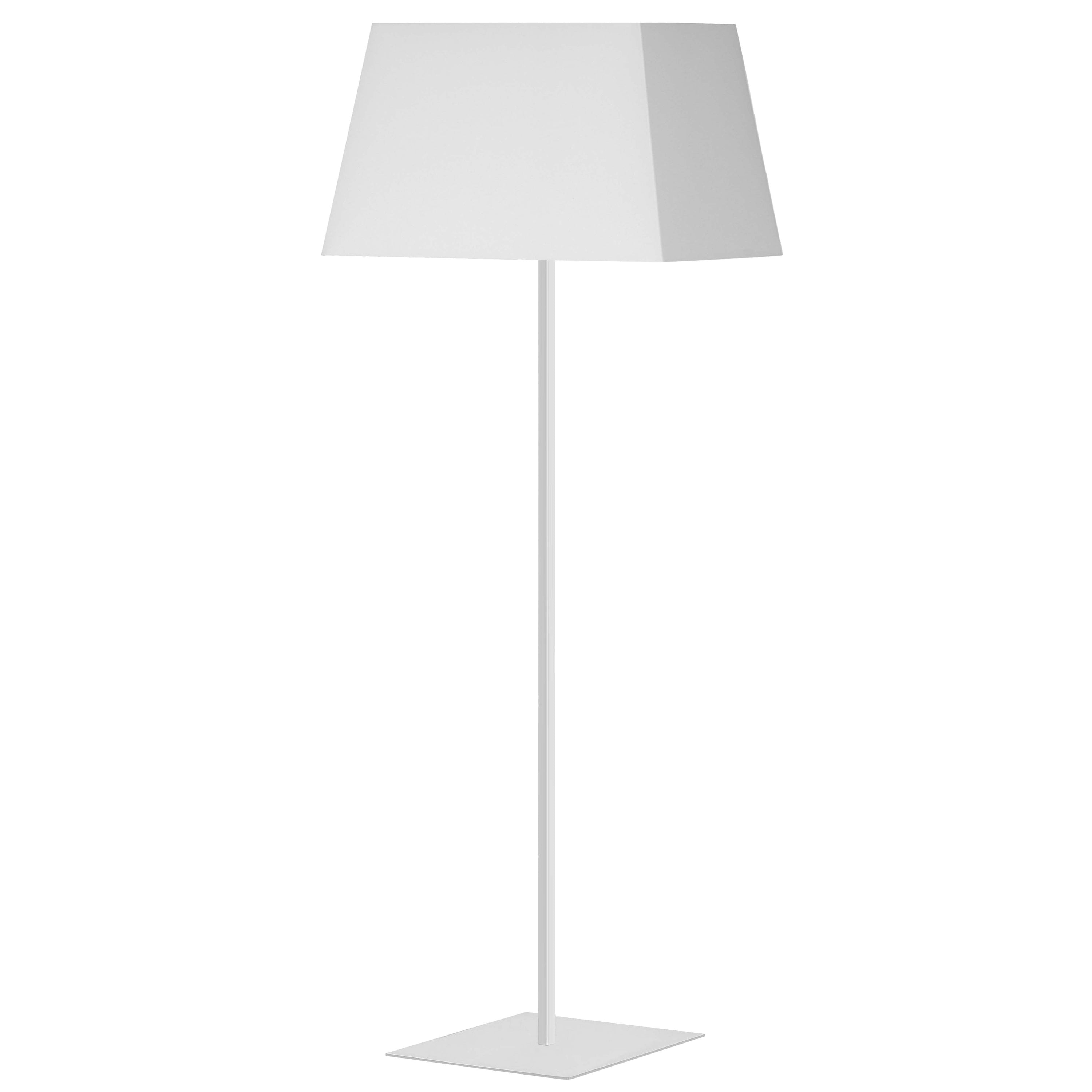 Dainolite GTC-S631F-MW-WH 1 Light Incandescent Square Base Floor Lamp Matte White with White Shade