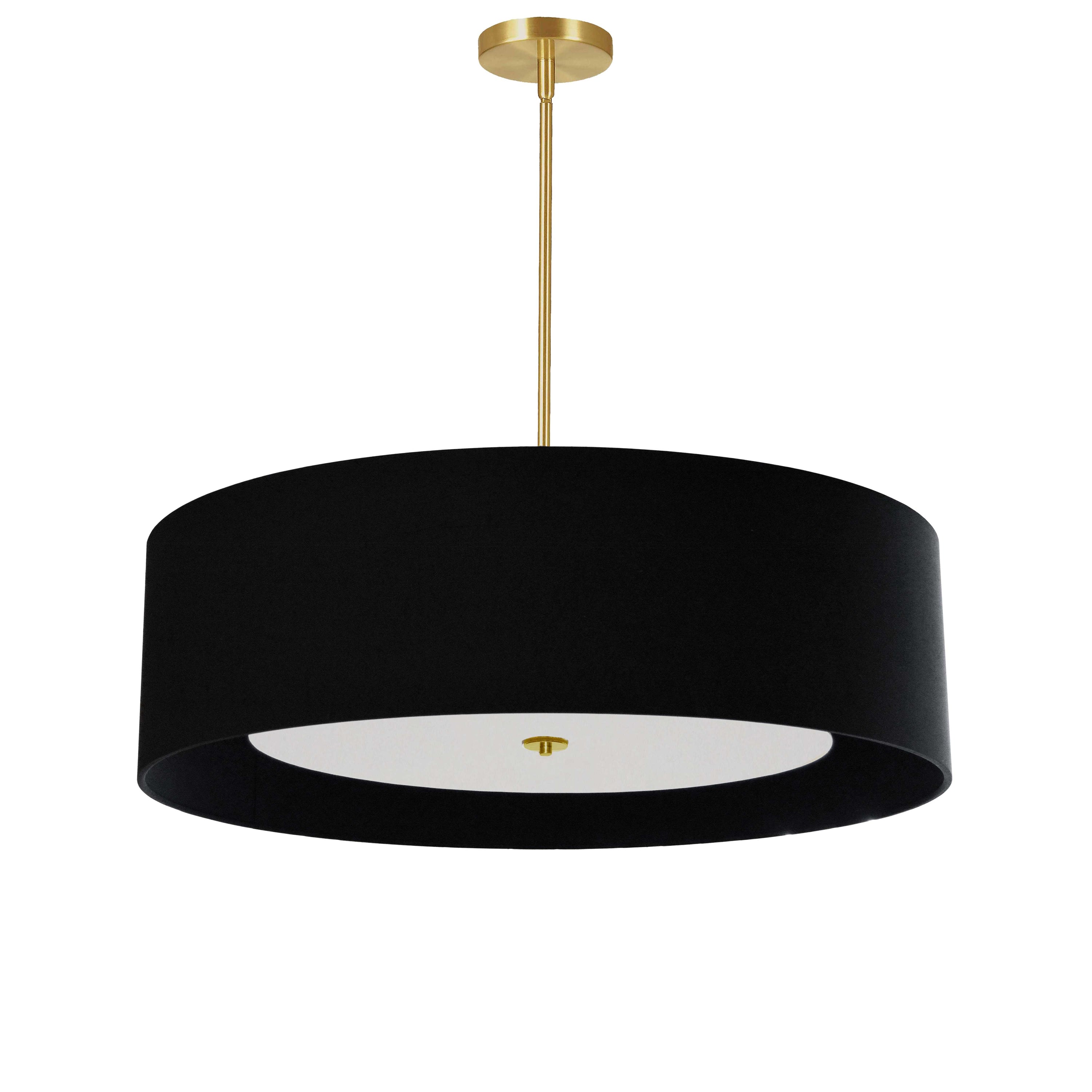 Dainolite Helena - HEL-304P-AGB-BW - 4 Light Pendant Aged Brass Black Shade with White Diffuser - Aged Brass