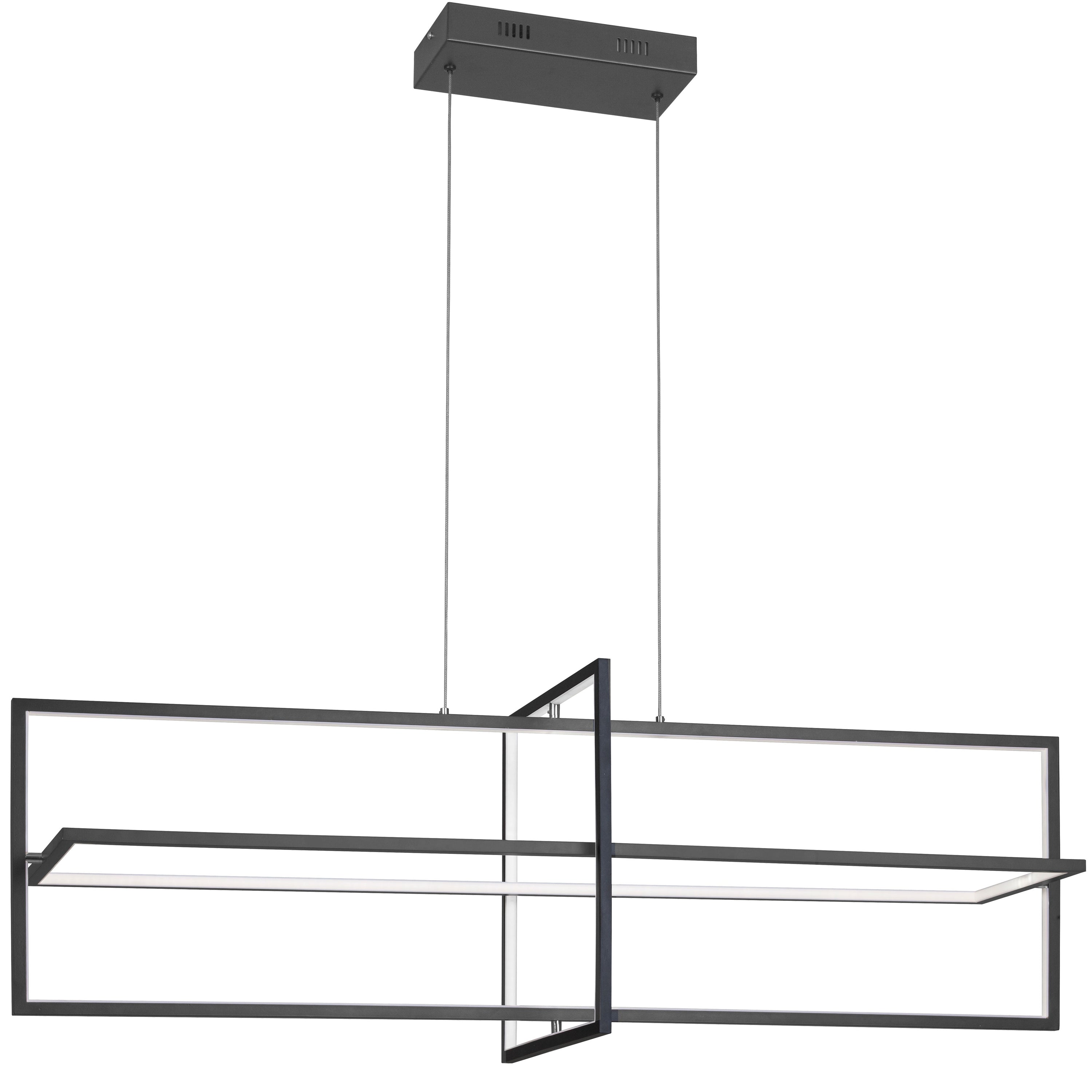 Dainolite Hildegard - HIL-4255LEDHC-MB - 55W Horizontal Matte Black Chandelier Fixture w/ White Acrylic Diffuser - Black