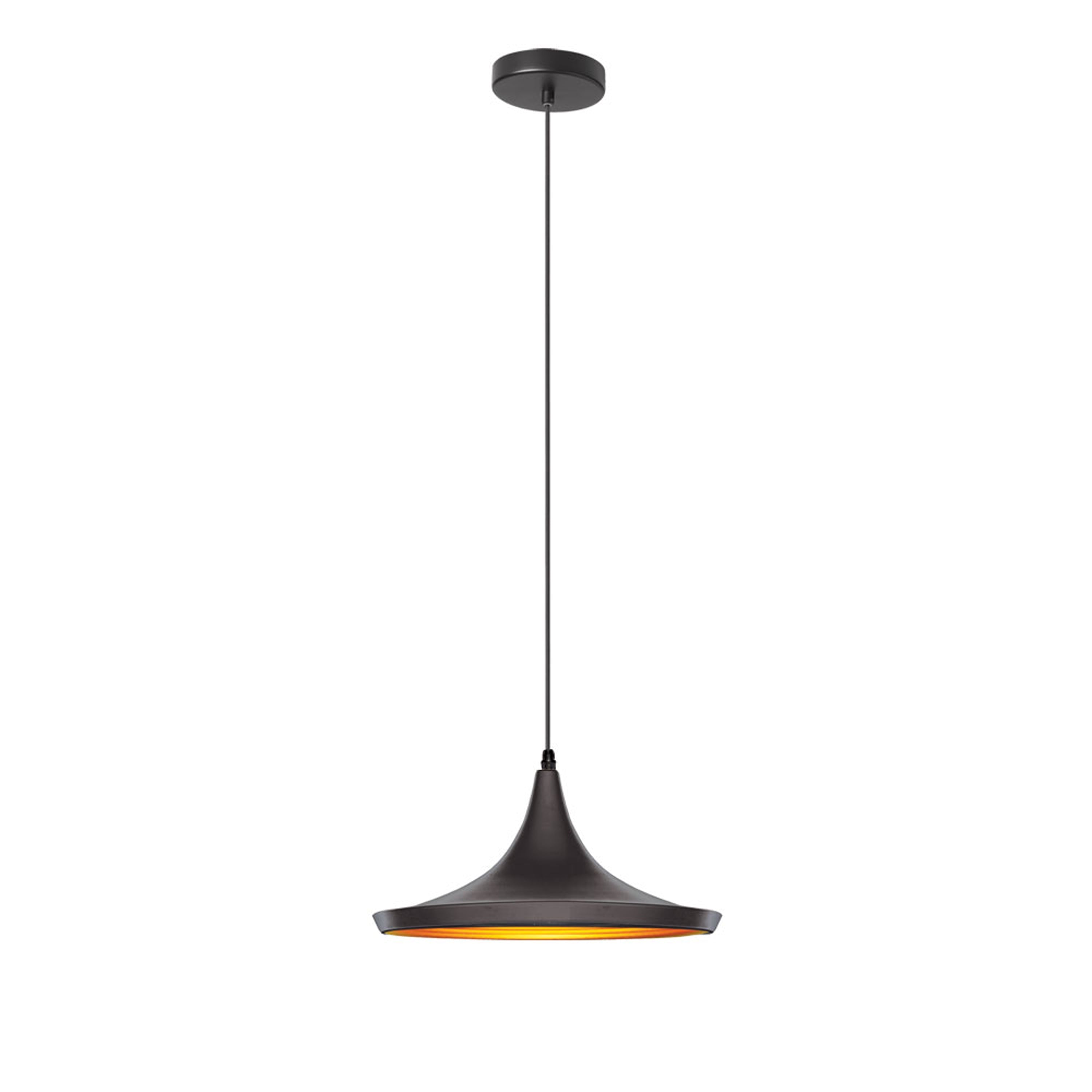 Dainolite Helsinki - HKI-141P-BK - 1 Light Pendant, Matte Black / Gold - Black