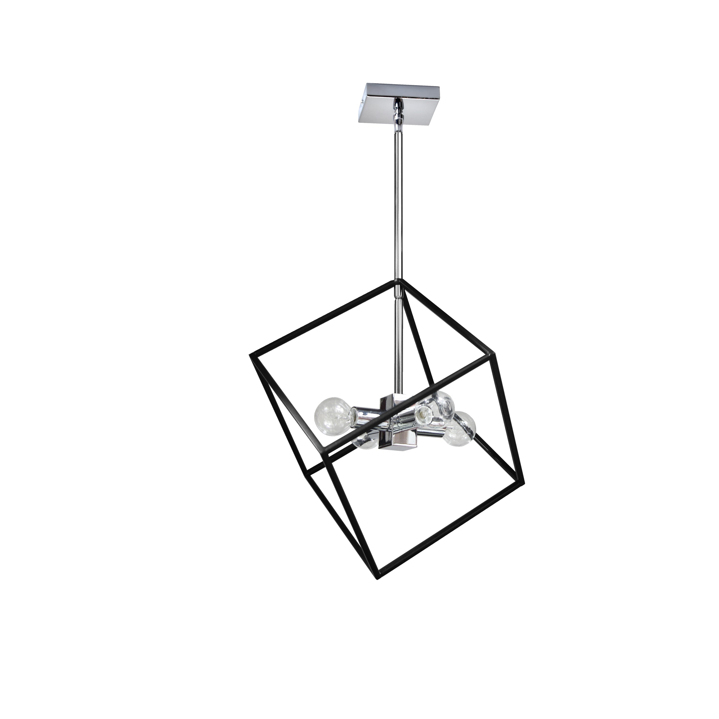 Dainolite Kappa - KAP-144P-PC-MB - 4 Light Pendant, Polished Chrome / Matte Black Finish - Polished Chrome