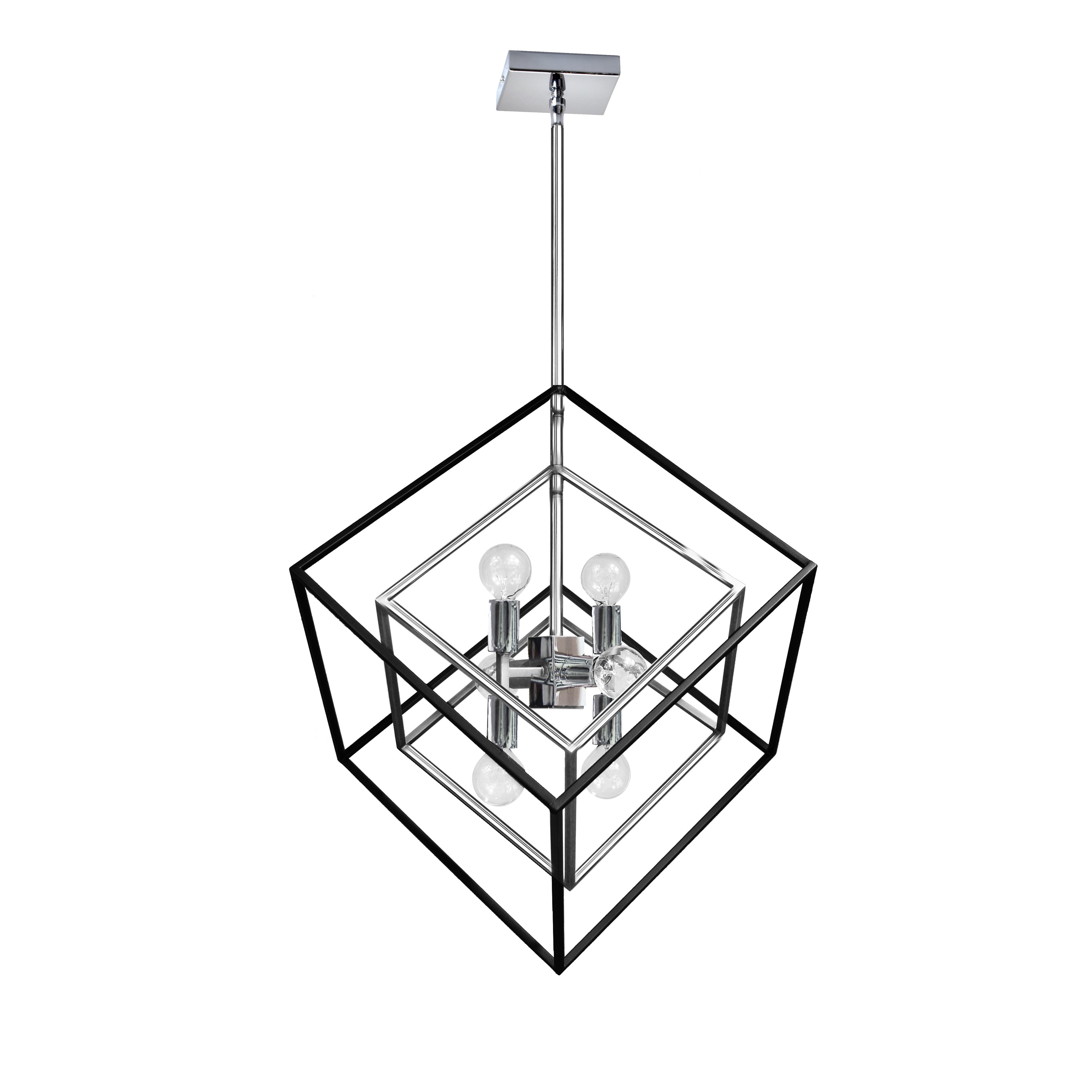 Dainolite Kappa - KAP-196P-PC-MB - 6 Light Pendant, Polished Chrome / Matte Black Finish - Polished Chrome