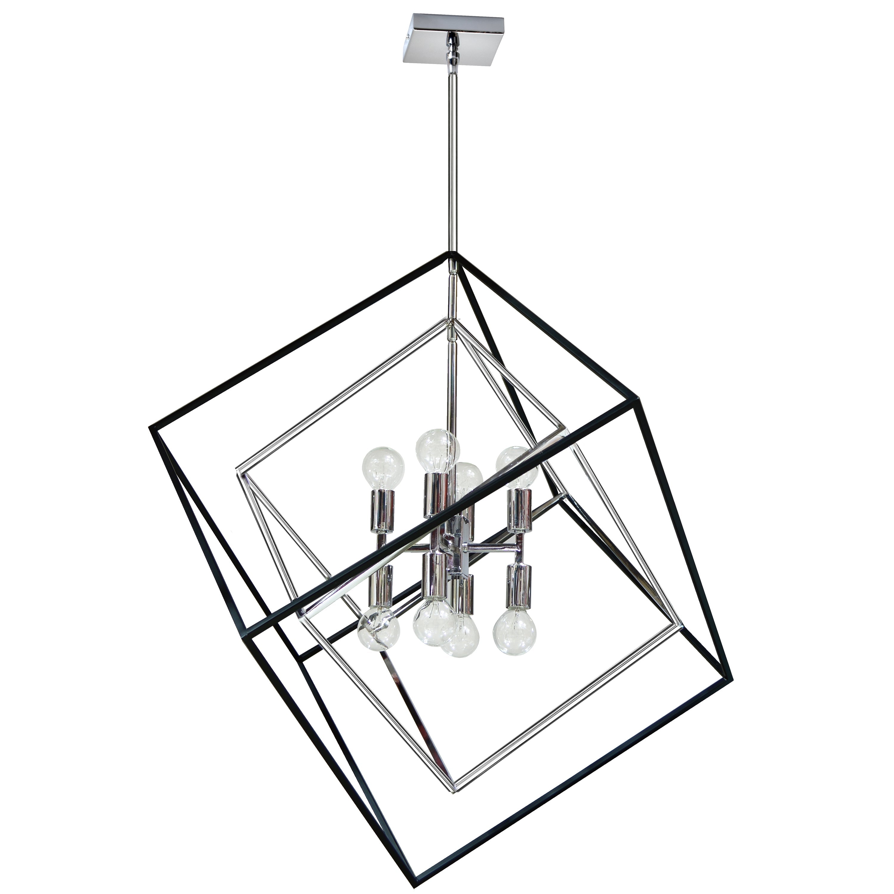 Dainolite Kappa - KAP-278P-PC-MB - 8 Light Pendant, Polished Chrome / Matte Black Finish - Polished Chrome