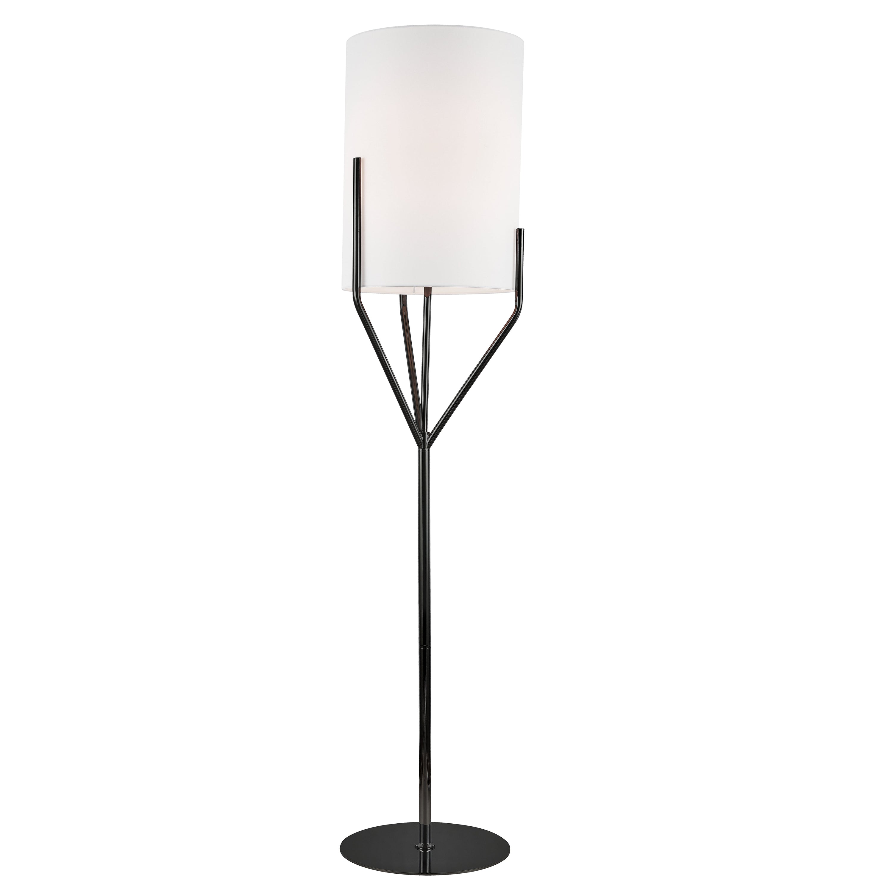 Dainolite Khloe - KHL-651F-MB - 1 Light Floor Lamp, Matte Black with White Shade - Black