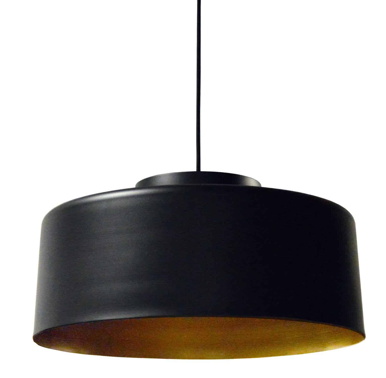 Dainolite Kup - KUP-201P-BK-GLD - 1 Light Metal Pendant, Black and Gold Finish - Black