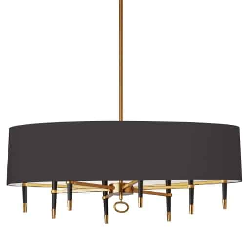 Dainolite Langford - LAN-408HC-VB-BK - 8 Light Horizontal Chandelier Fixture, Vintage Bronze, Black Shade - Vintage Bronze