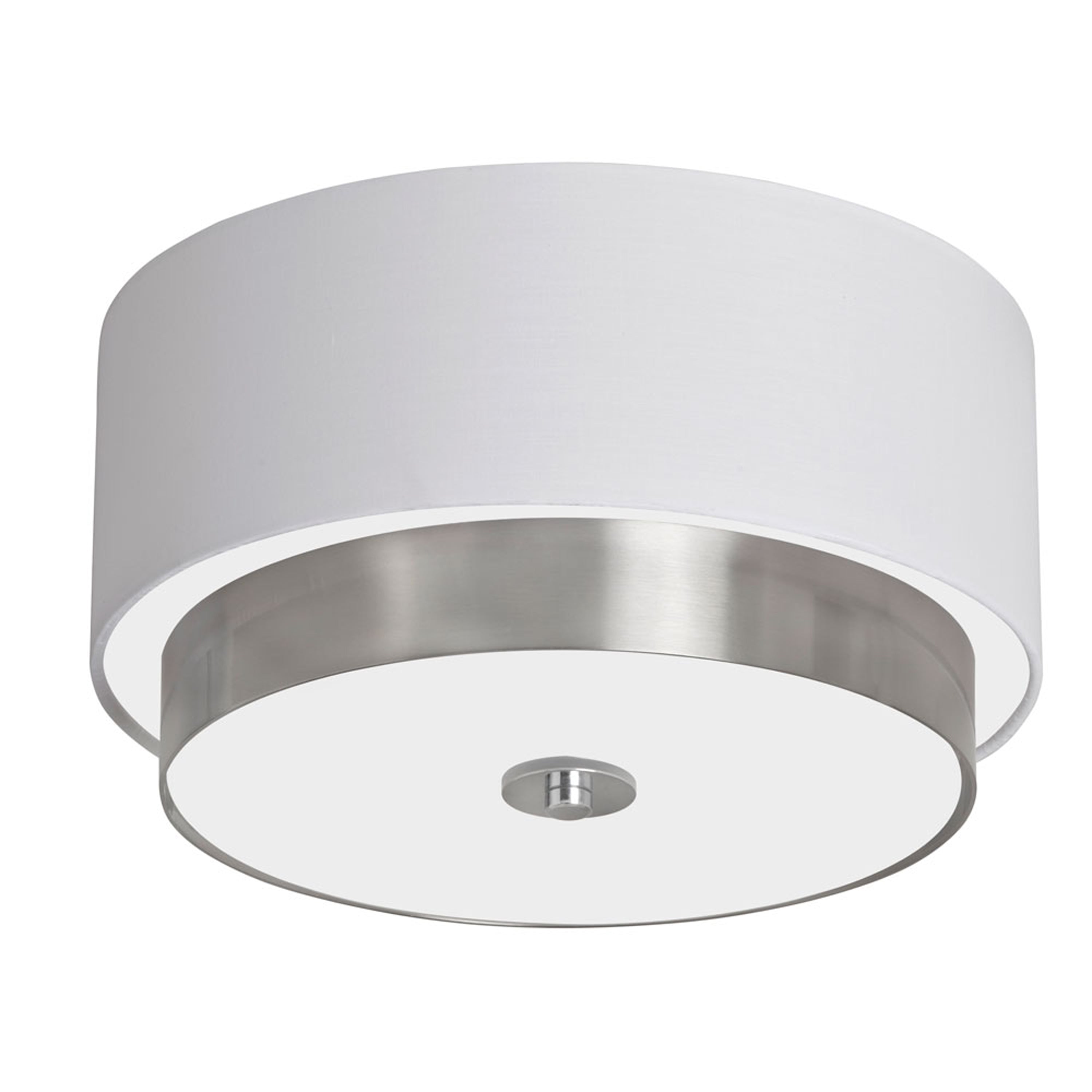 Dainolite Larkin - LAR-143FH-SC - 14" Flush Mount Satin Chrome Finish with White Shade - White