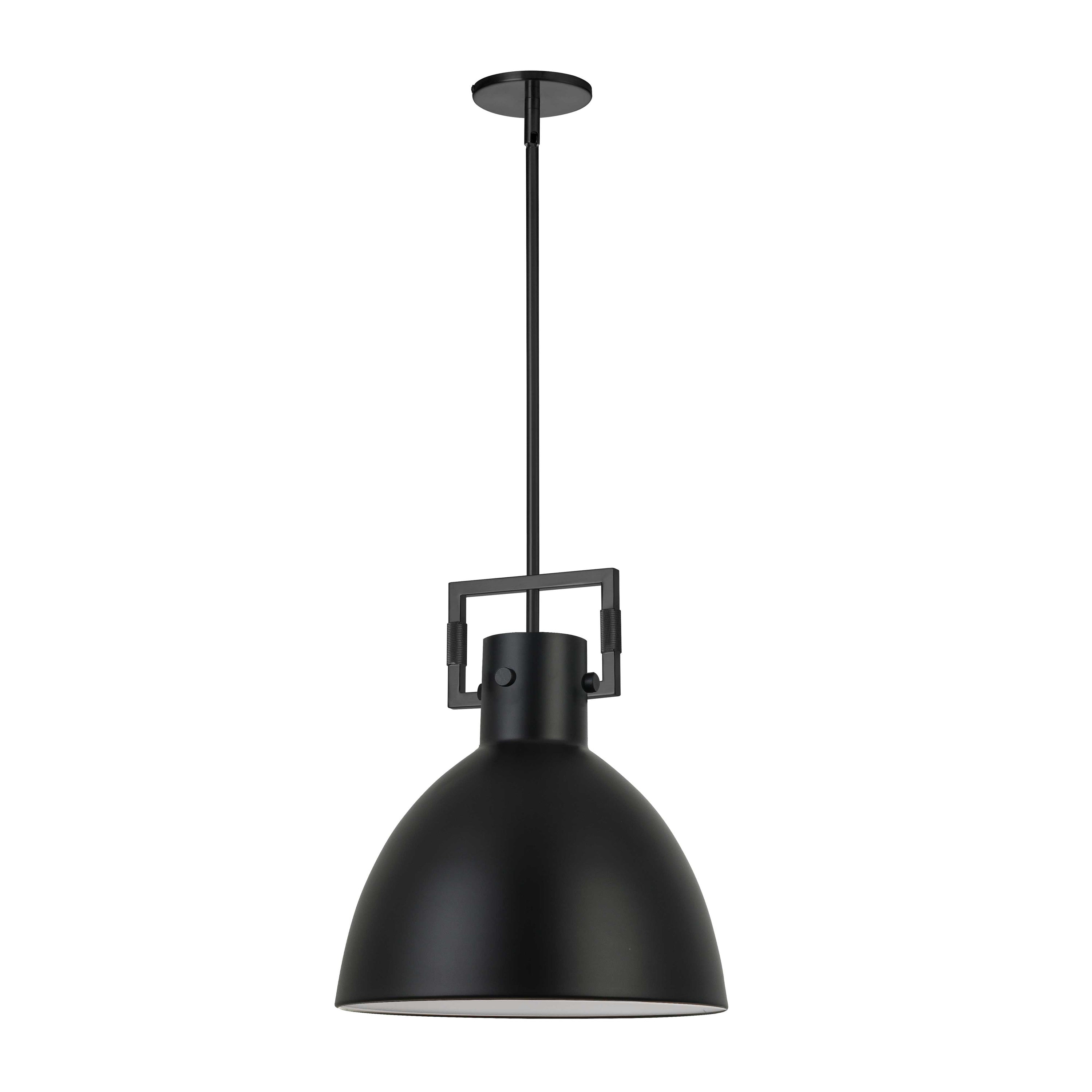 Dainolite Liberty - LBY-141P-MB-MB - 1 Light Pendant, Matte Black w/ Matte Black Metal Shade - Matte Black