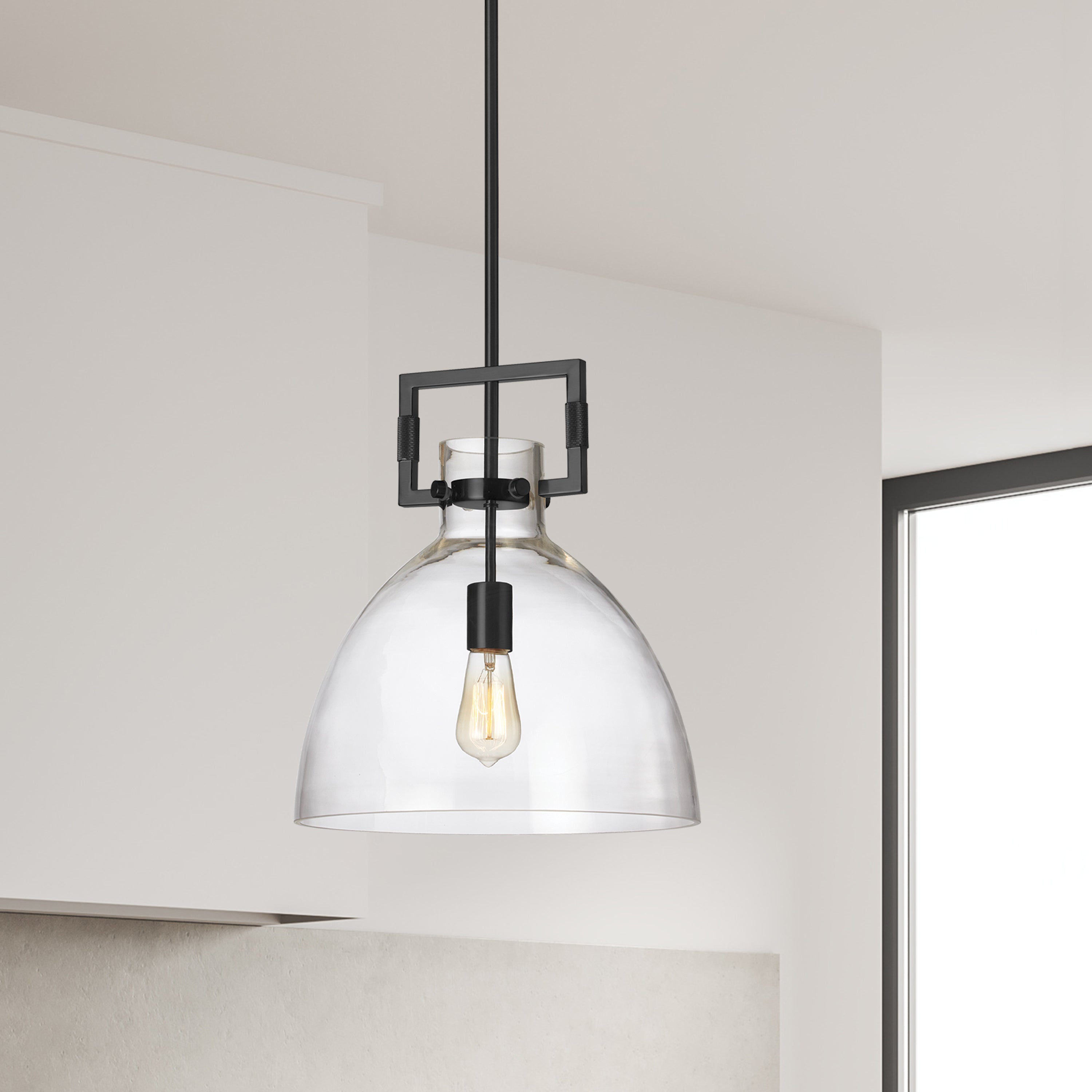 Dainolite Liberty - LBY-141P-MB - 1 Light Matte Black Pendant - Clear