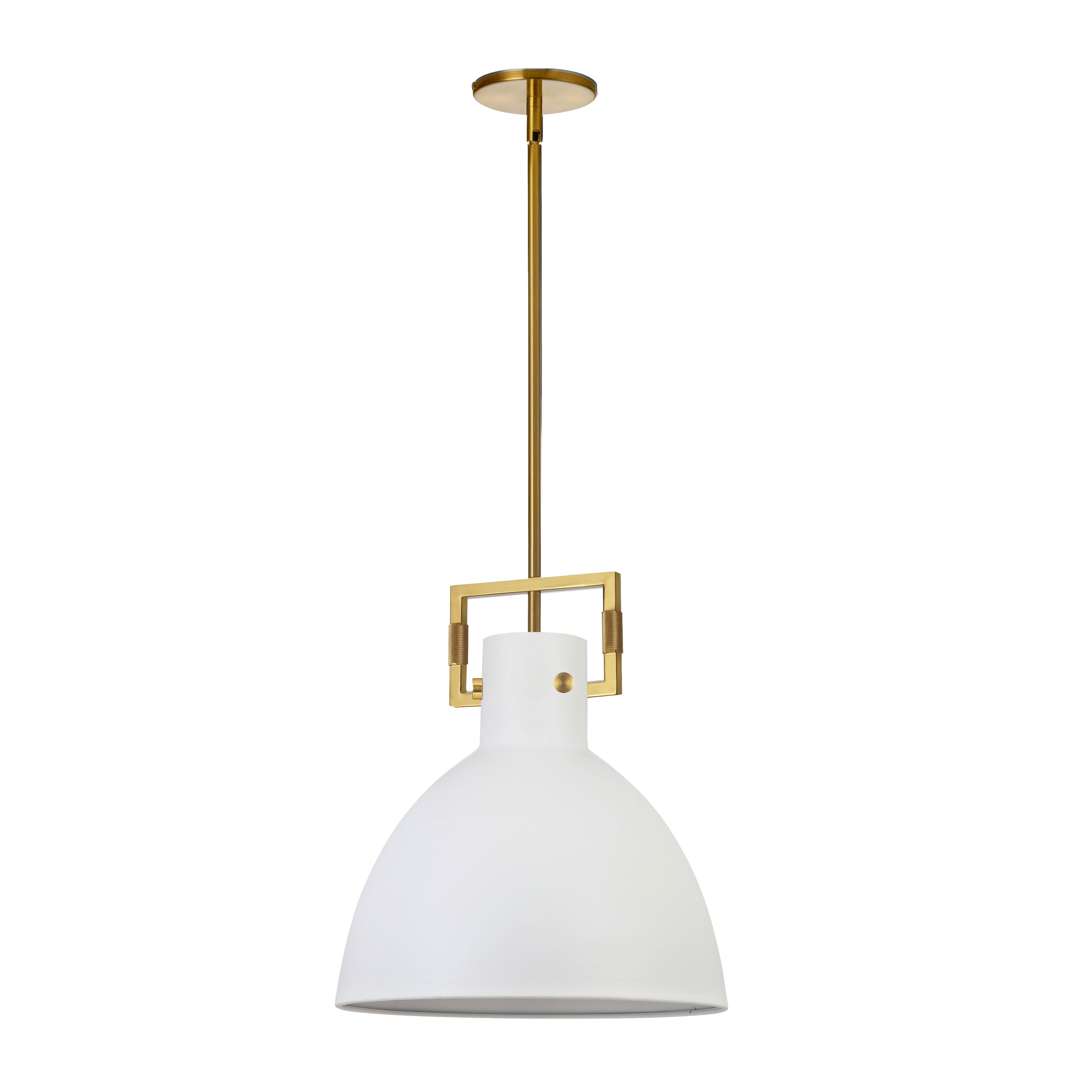 Dainolite Liberty - LBY-141P-MW-AGB - 1 Light Pendant, Aged Brass w/ MW Metal Shade - Matte White